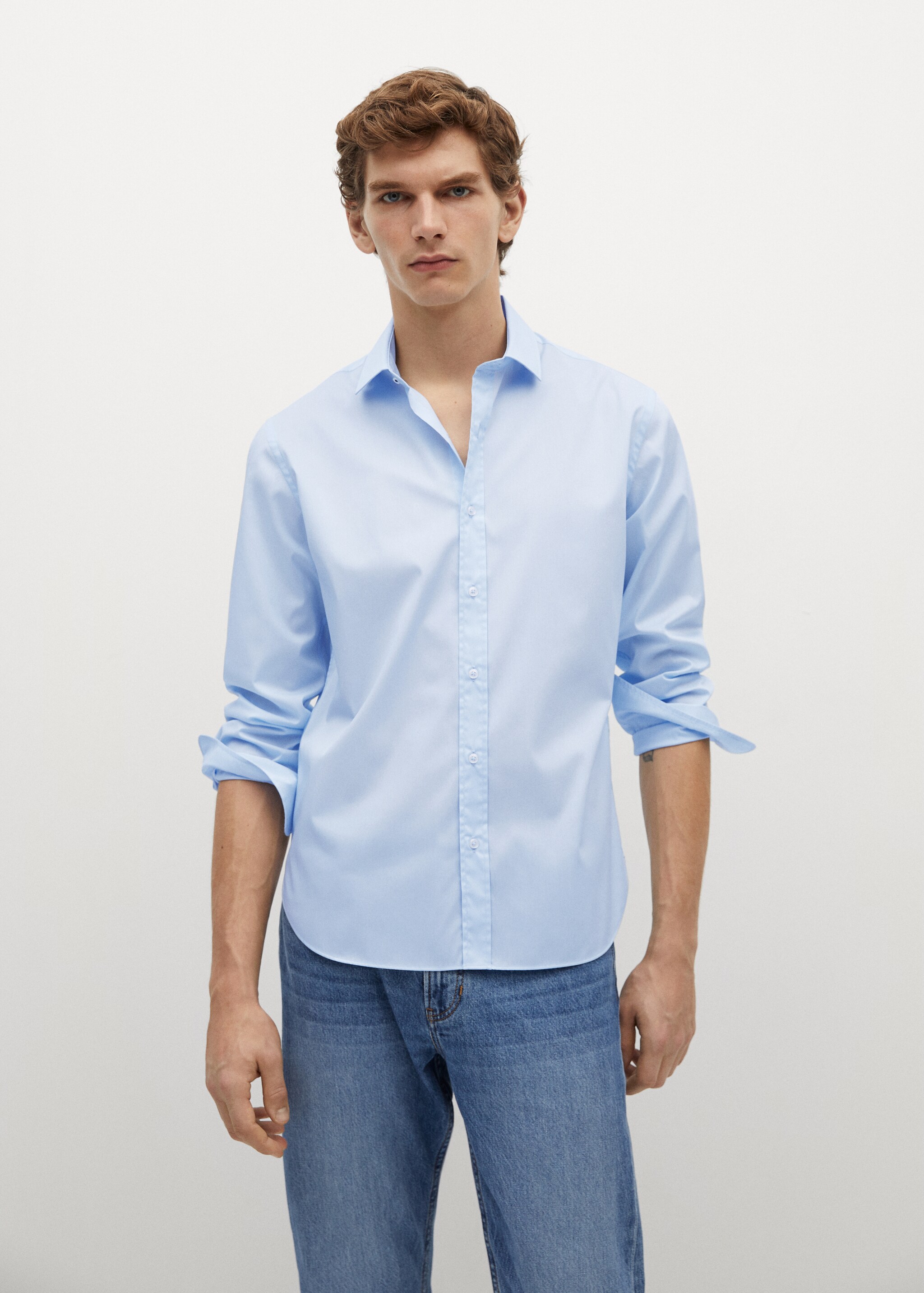 Slim fit cotton shirt - Medium plane