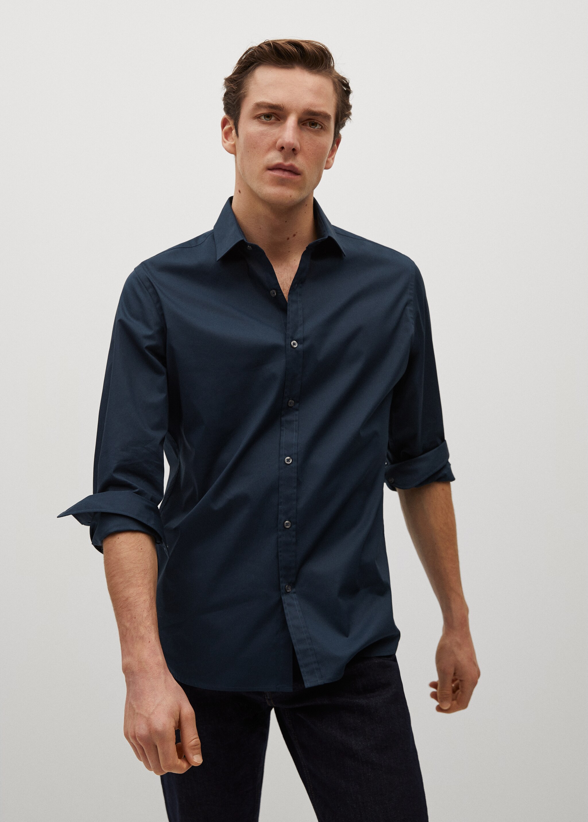 Slim fit cotton shirt - Medium plane