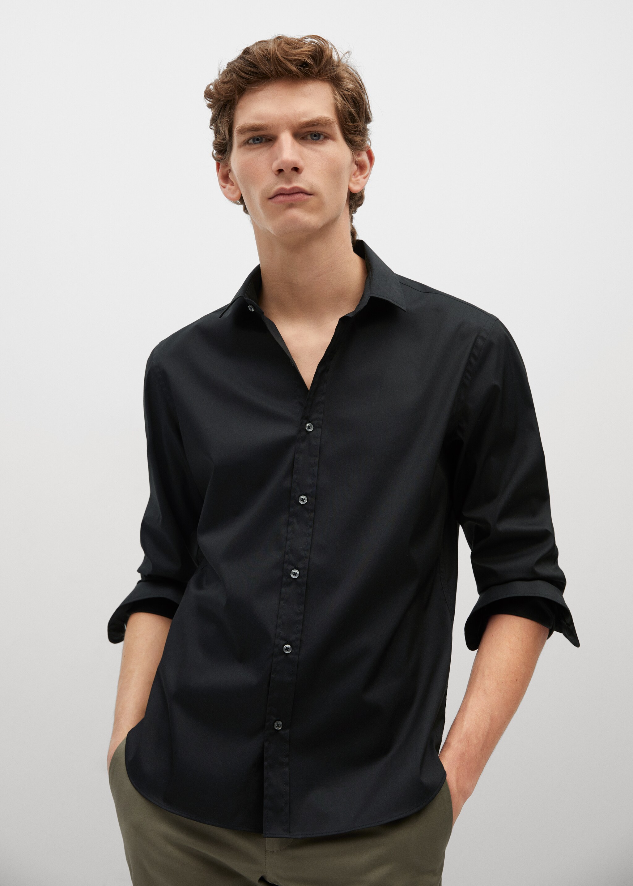 Slim fit cotton shirt - Medium plane