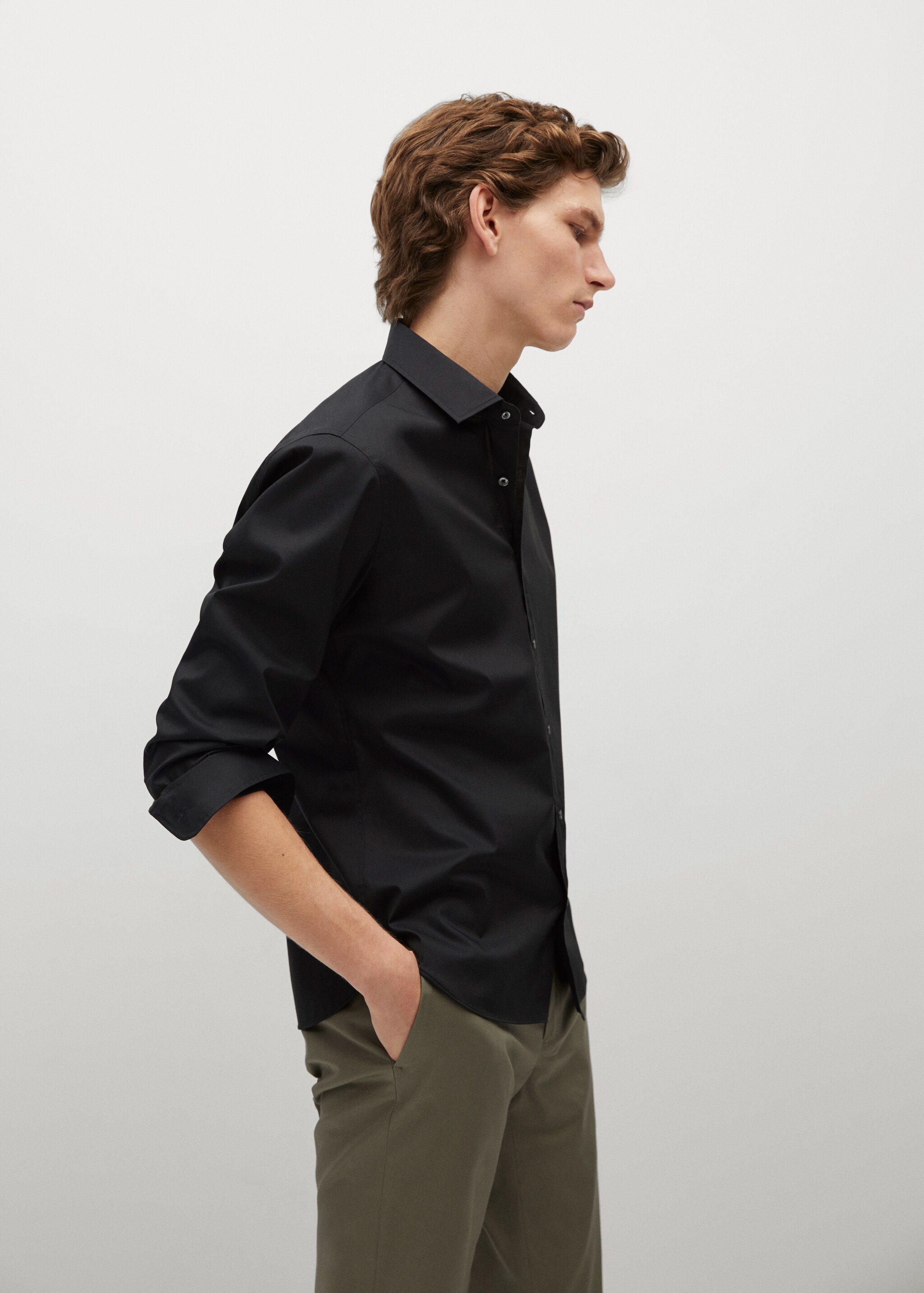 Slim fit cotton shirt - Details of the article 2