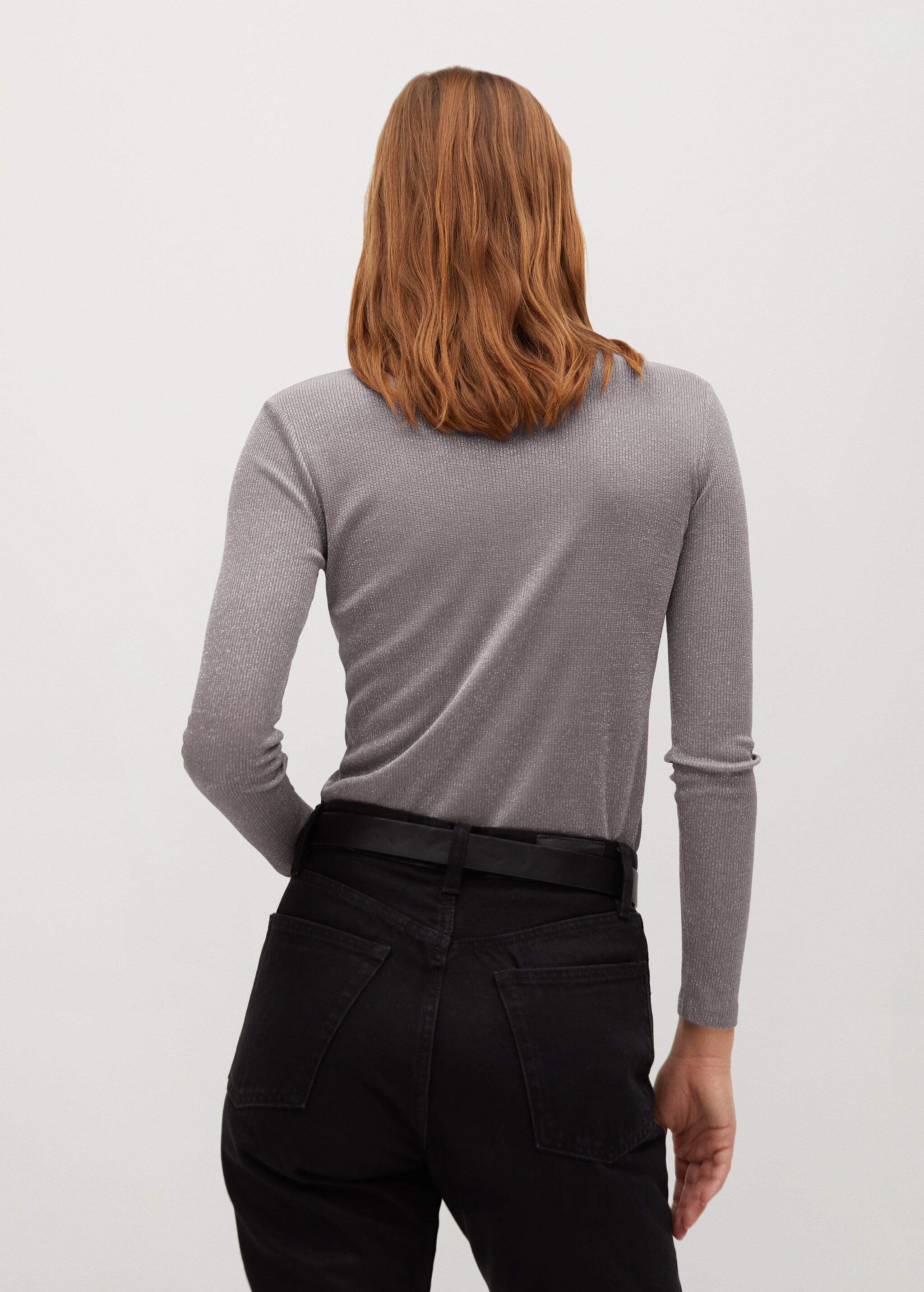 Camiseta canalé cuello alto - Reverso del artículo