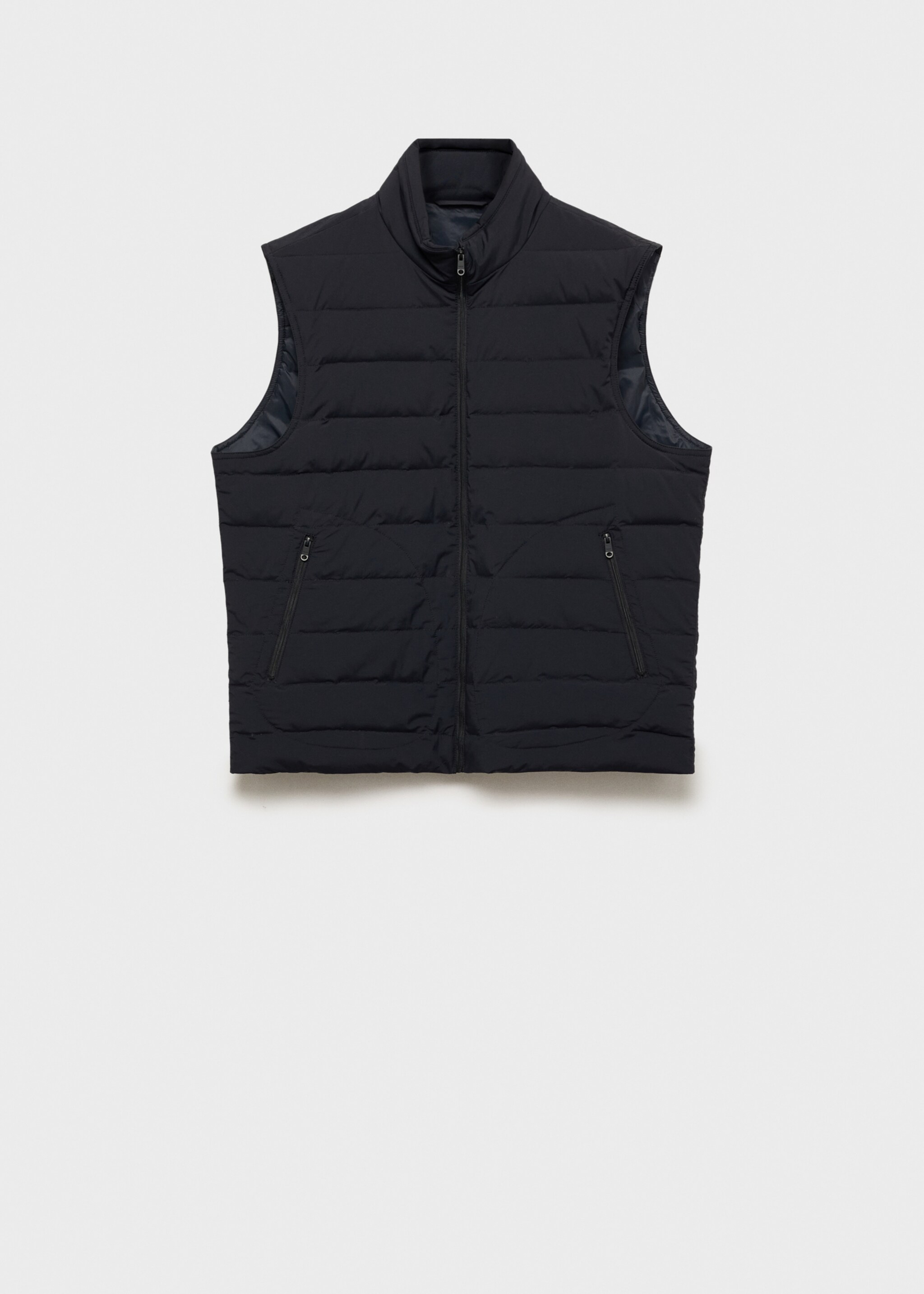 Quilted waistcoat with down and feather filling - Article without model, Dark Navy. Ref: 87030576-00.
