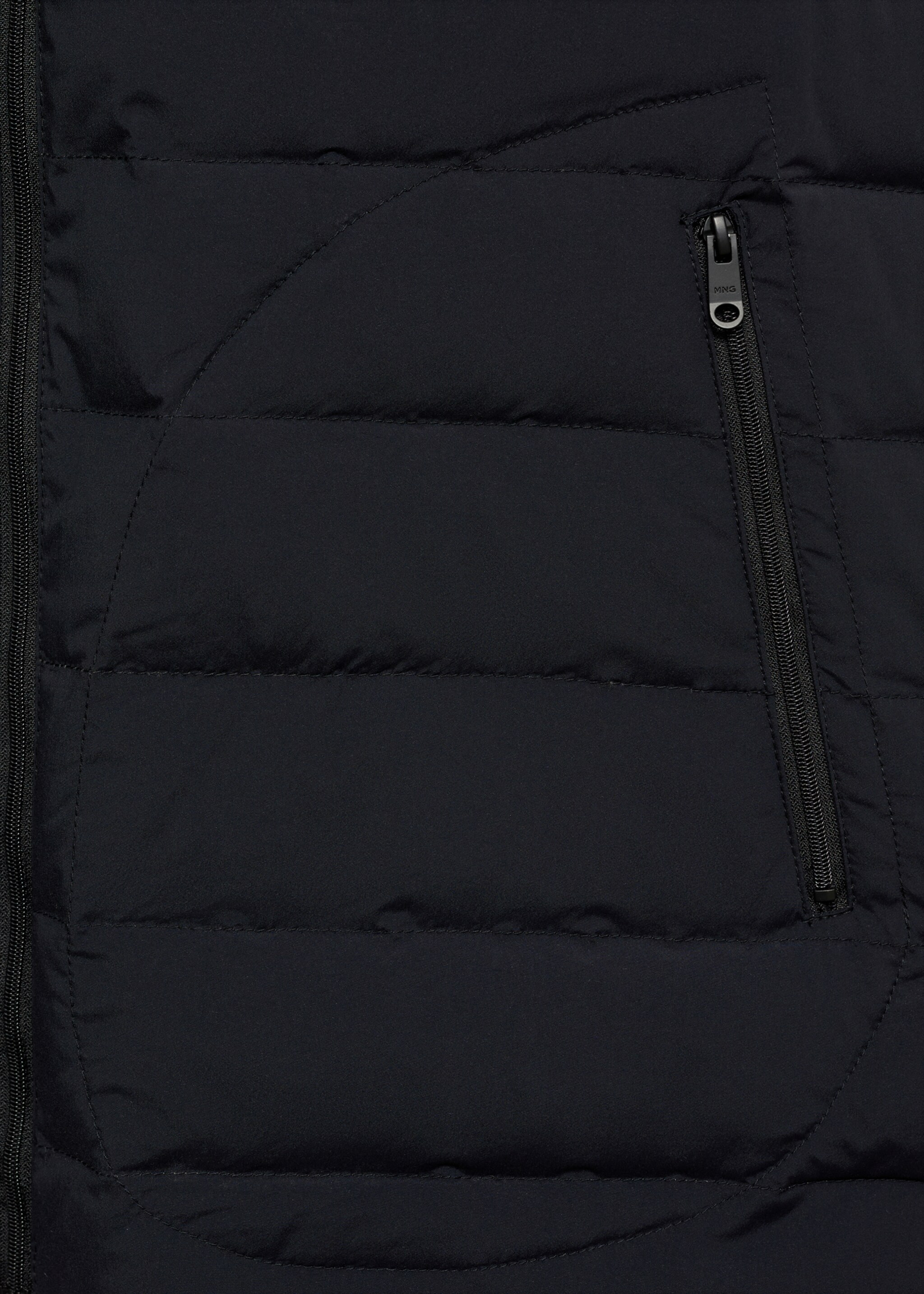 Quilted waistcoat with down and feather filling - Details of the article 0, Dark Navy. Ref: 87030576-00.