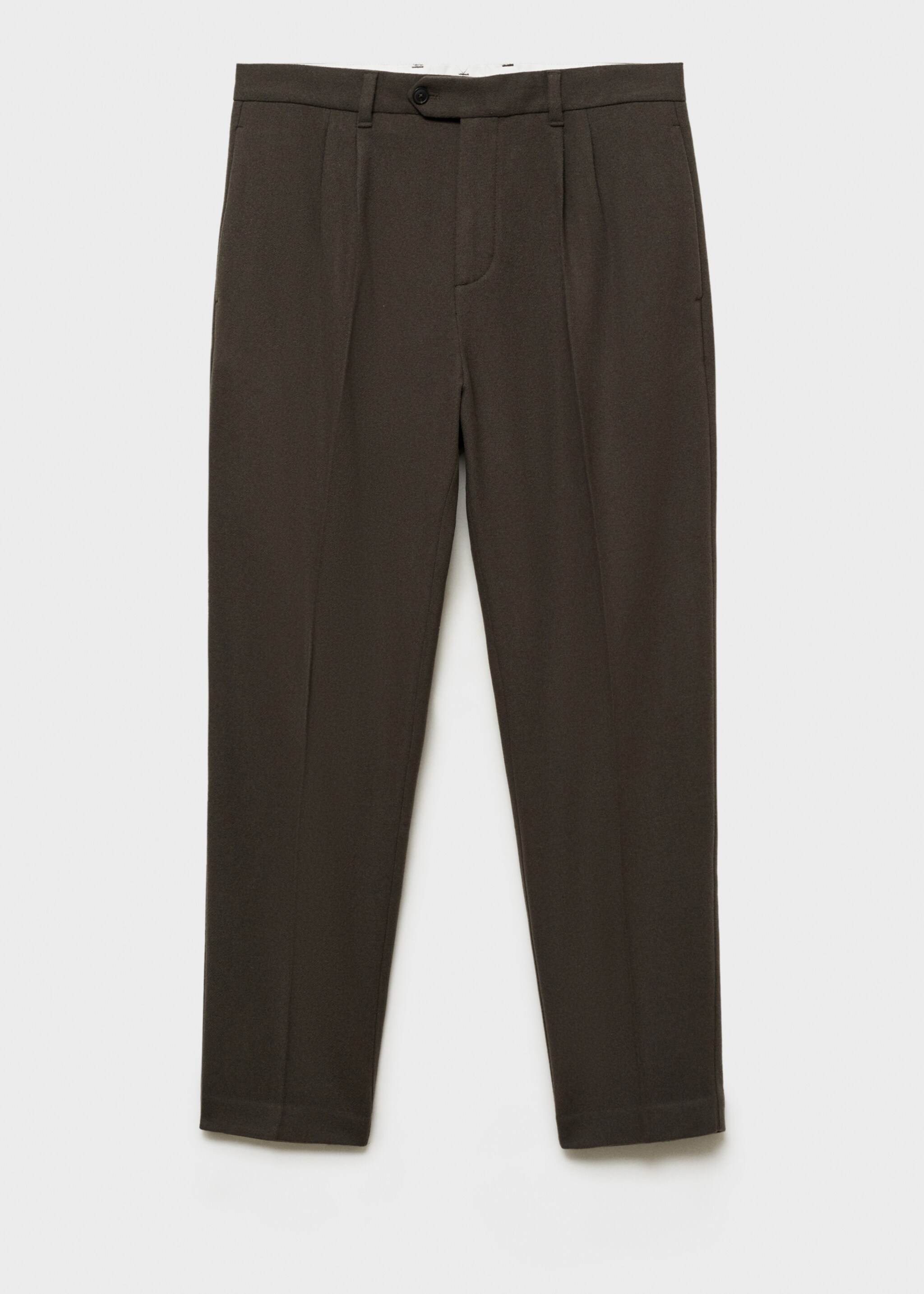 Bundfaltenhose aus Wollflanell - Artikel ohne Model, Khaki. Ref: 87030577-00.