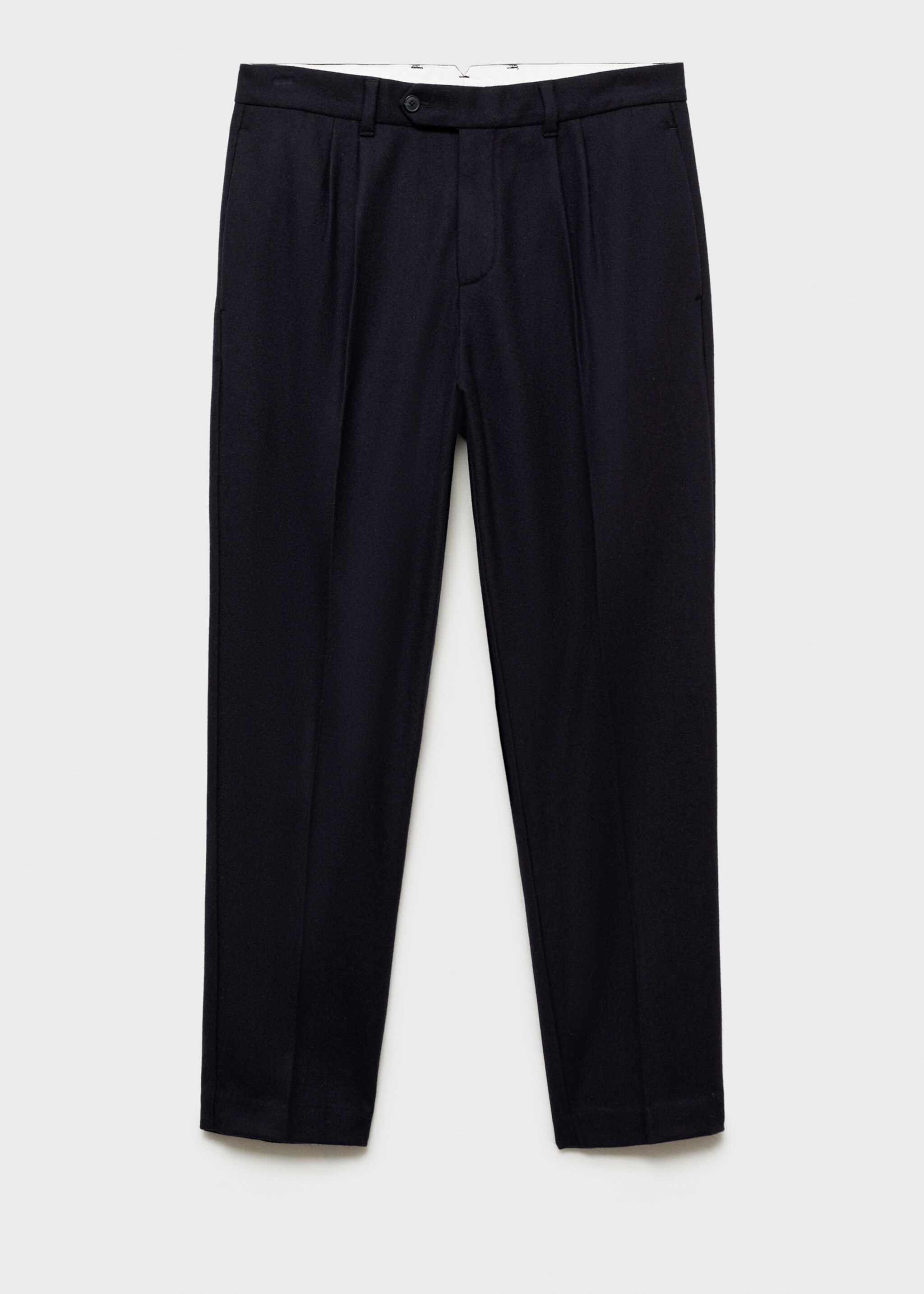 Bundfaltenhose aus Wollflanell - Artikel ohne Model, Dunkles Marineblau. Ref: 87030577-00.