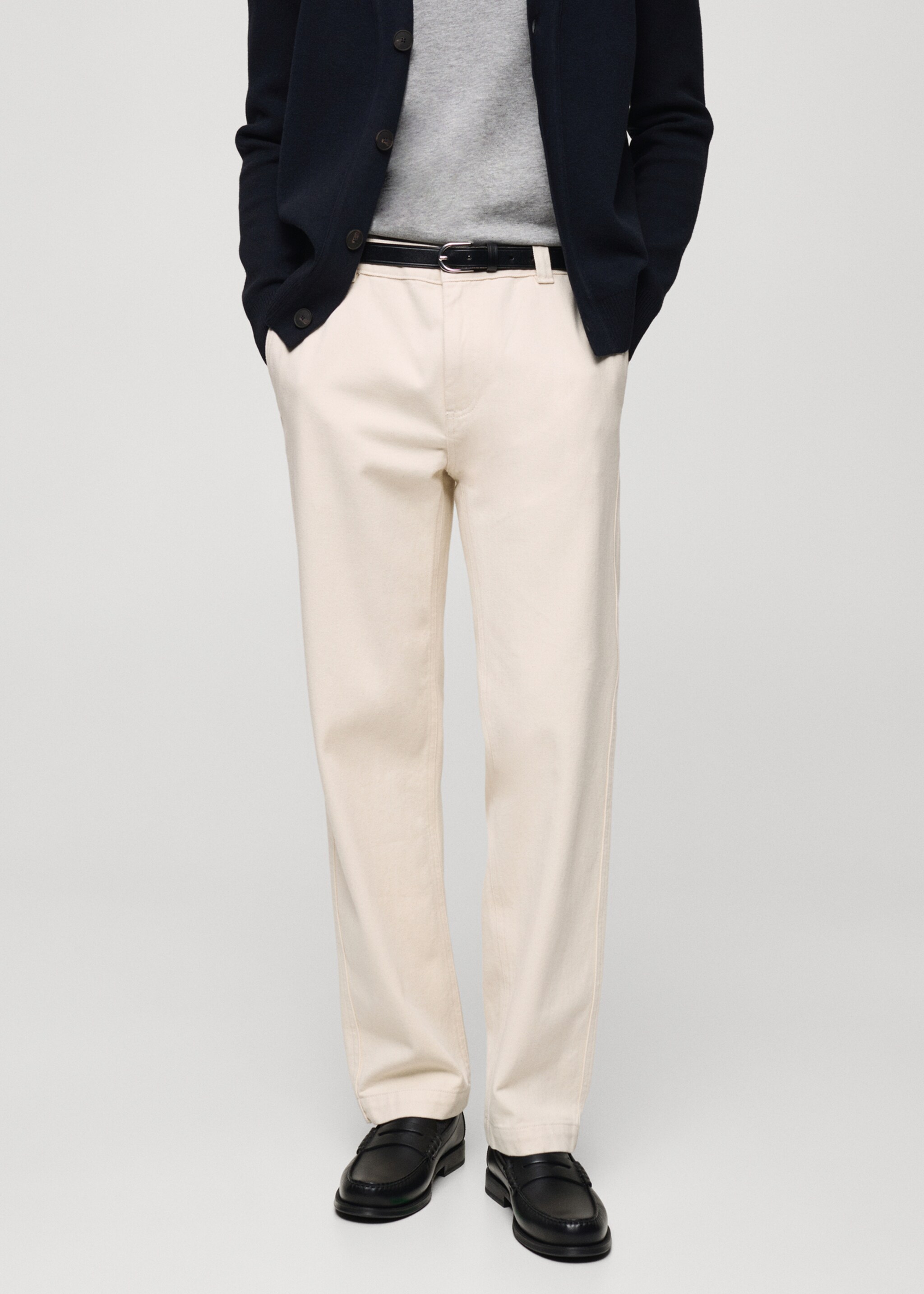 Regular fit cotton jeans - Medium plane, Off White. Ref: 87030578-00.