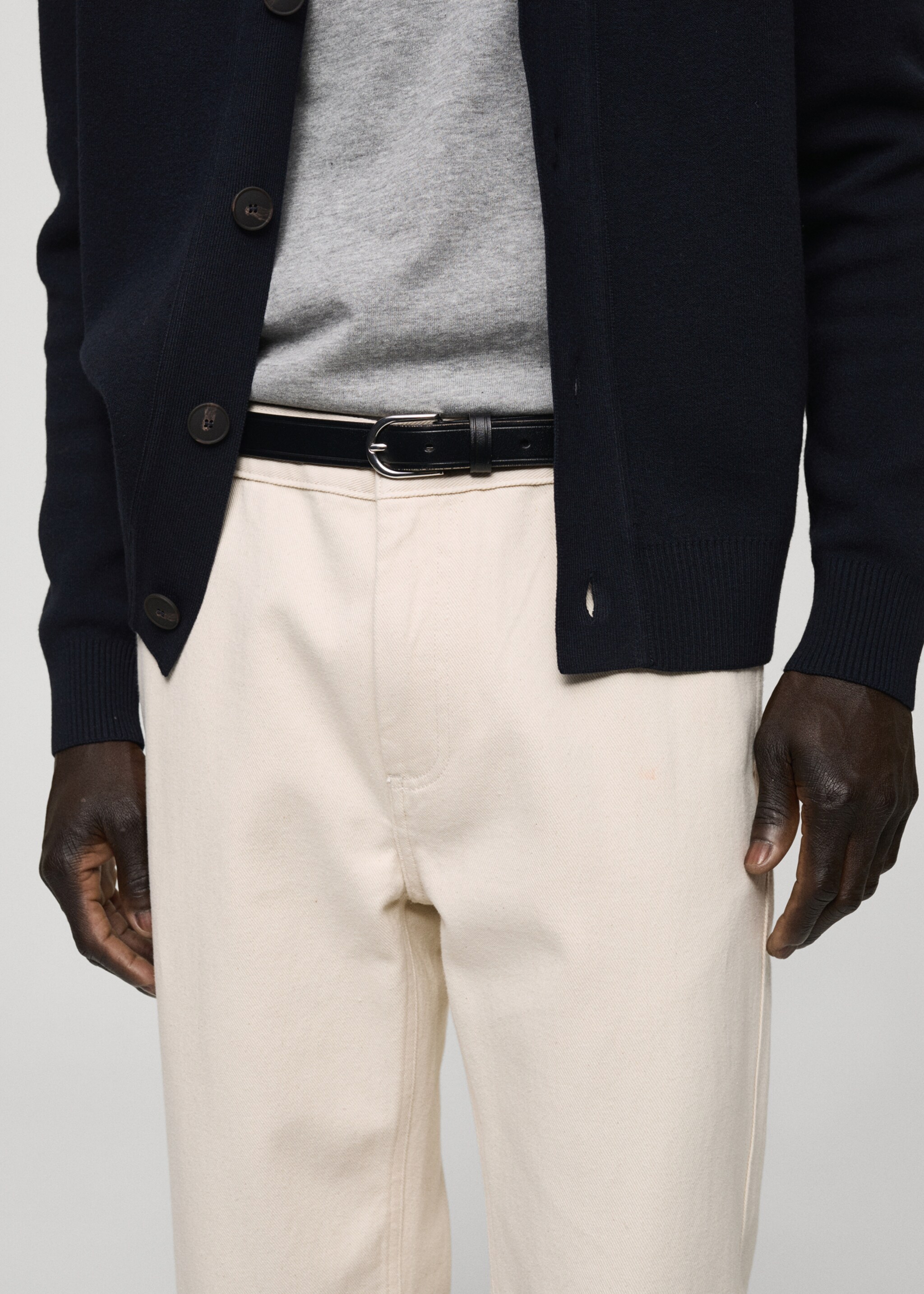 Regular fit cotton jeans - Details of the article 1, Off White. Ref: 87030578-00.