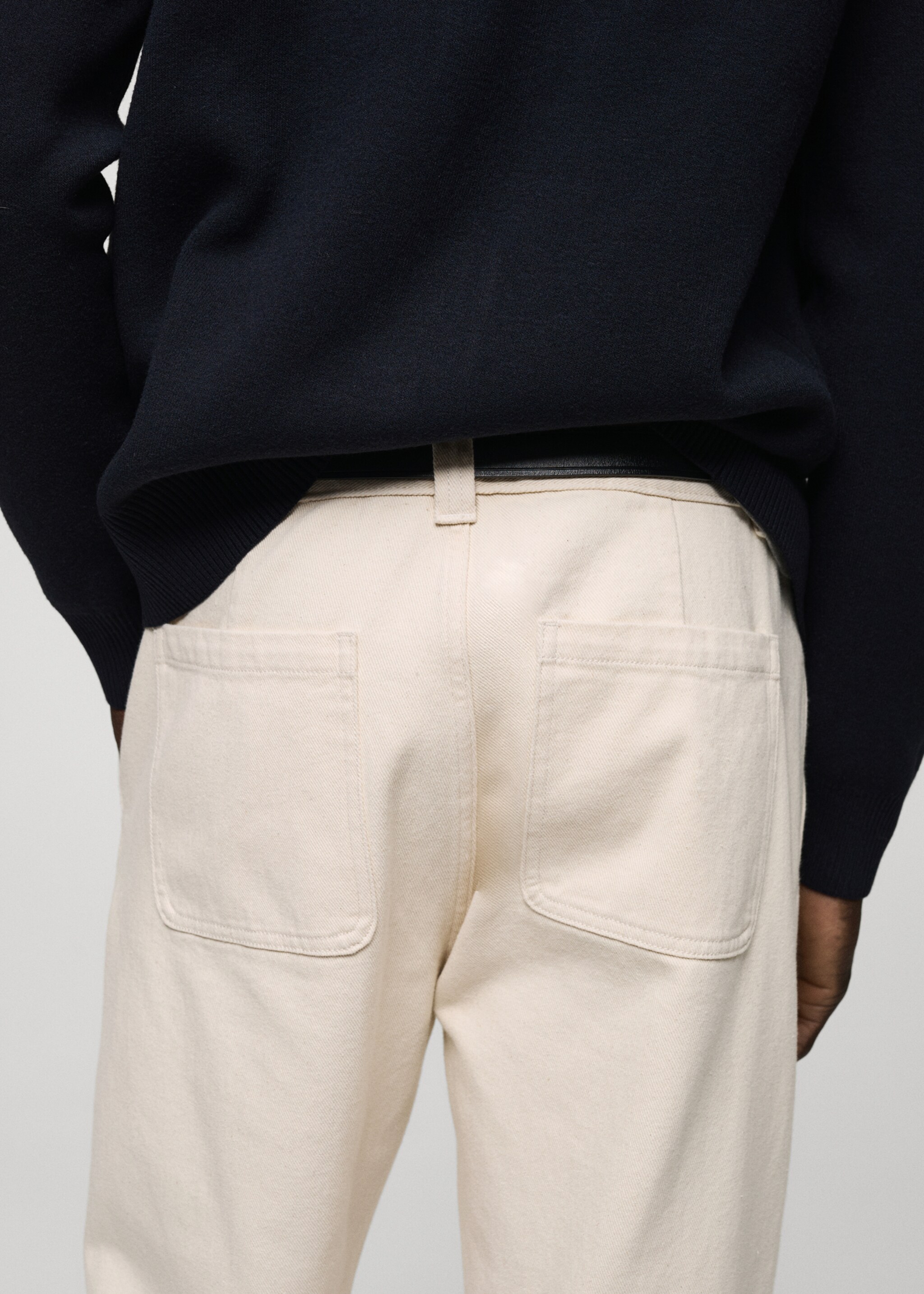 Regular fit cotton jeans - Details of the article 6, Off White. Ref: 87030578-00.