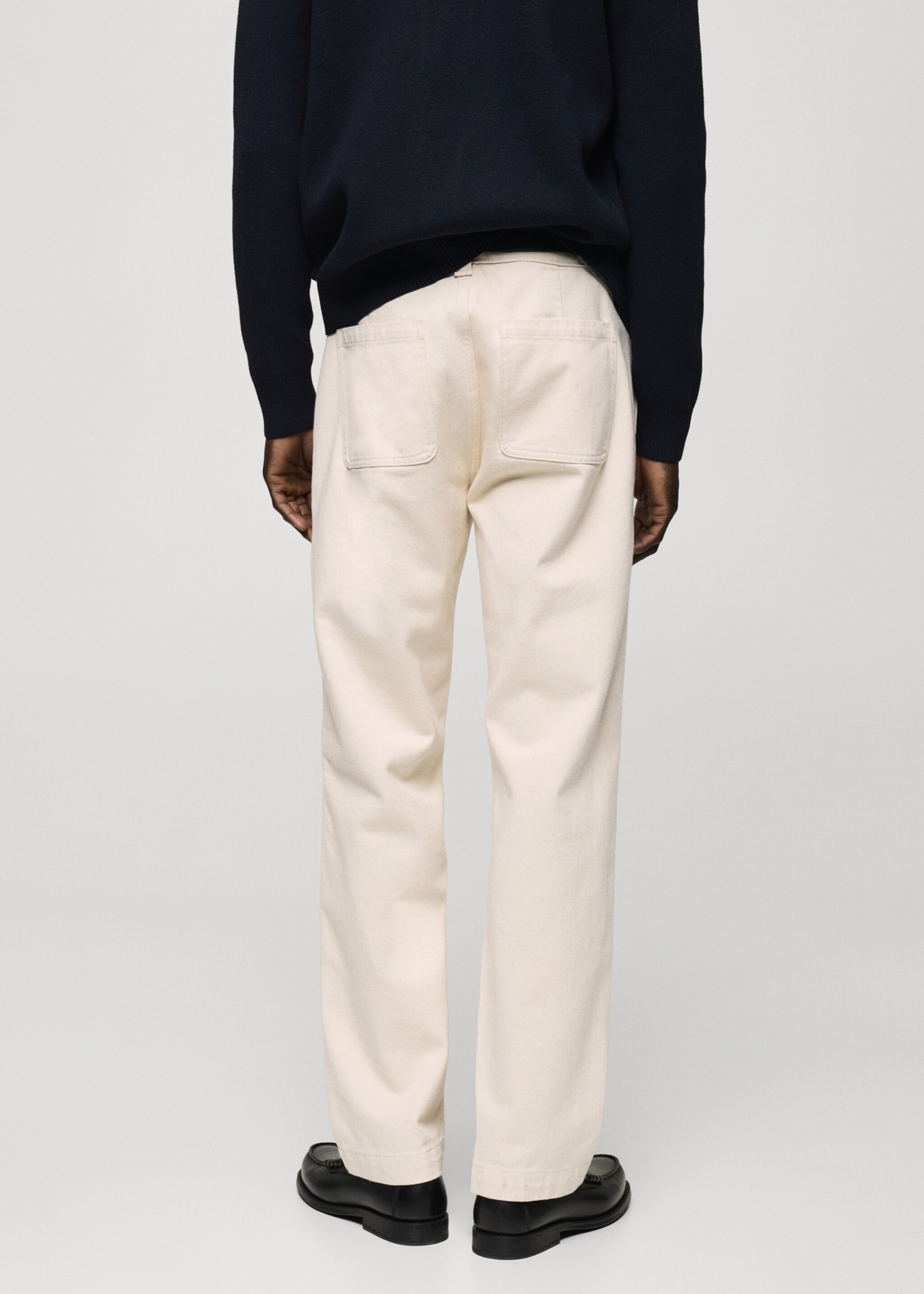 Regular fit cotton jeans - Reverse of the article, Off White. Ref: 87030578-00.