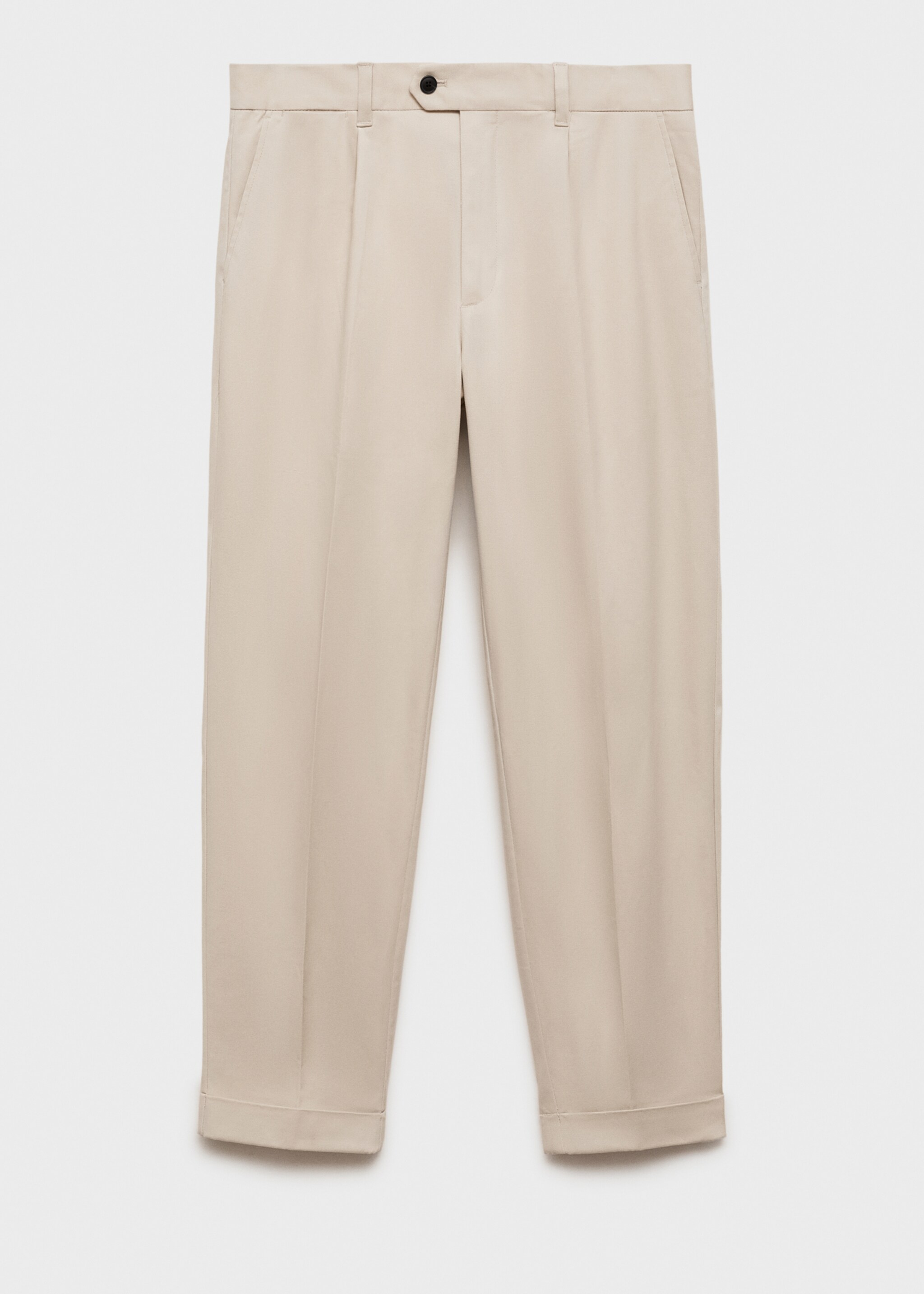 Bundfaltenhose mit Hosenaufschlag - Artikel ohne Model, Beige. Ref: 87030579-00.