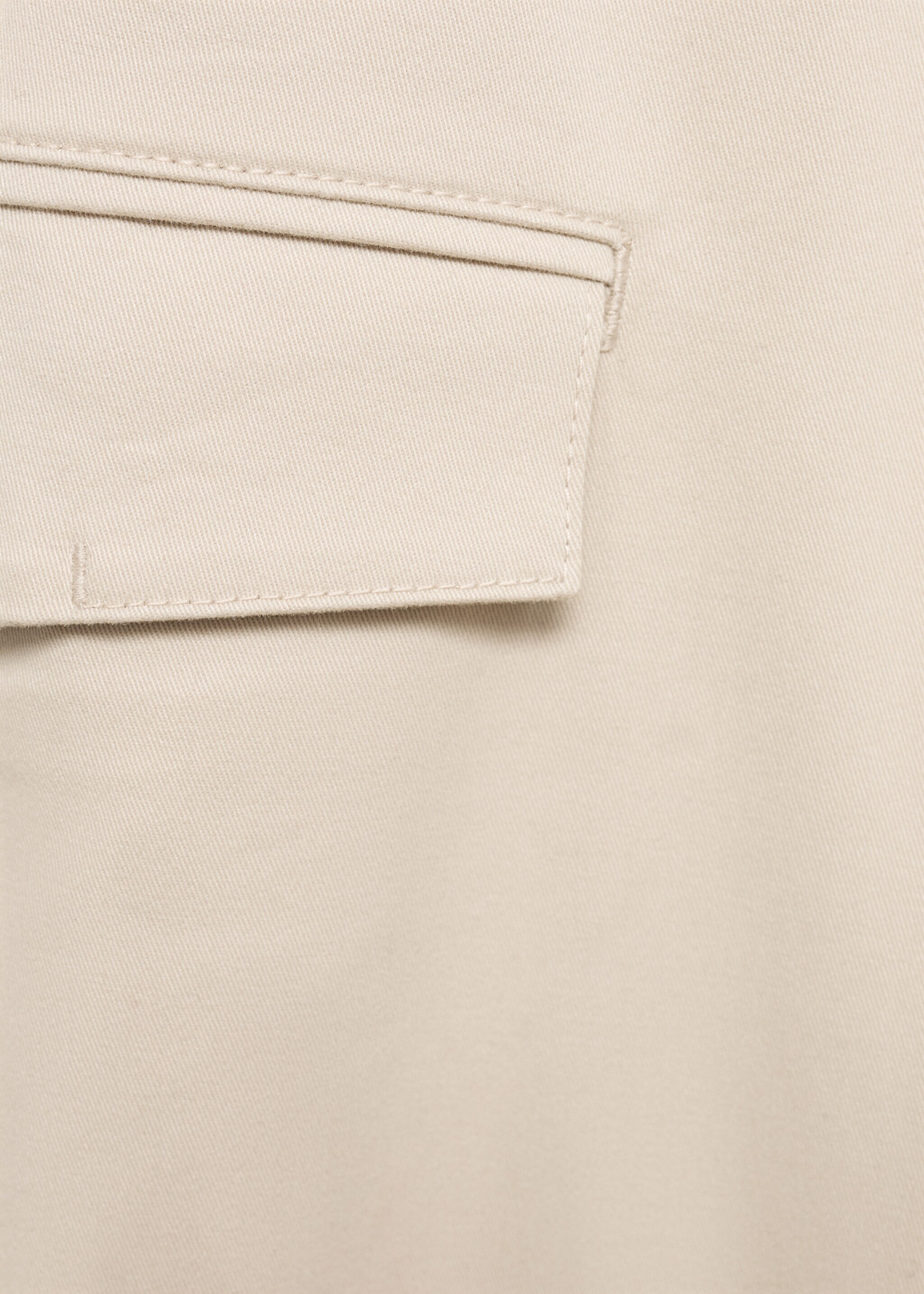 Regular fit cotton cargo trousers - Details of the article 8, Light/Pastel Grey. Ref: 87030580-00.