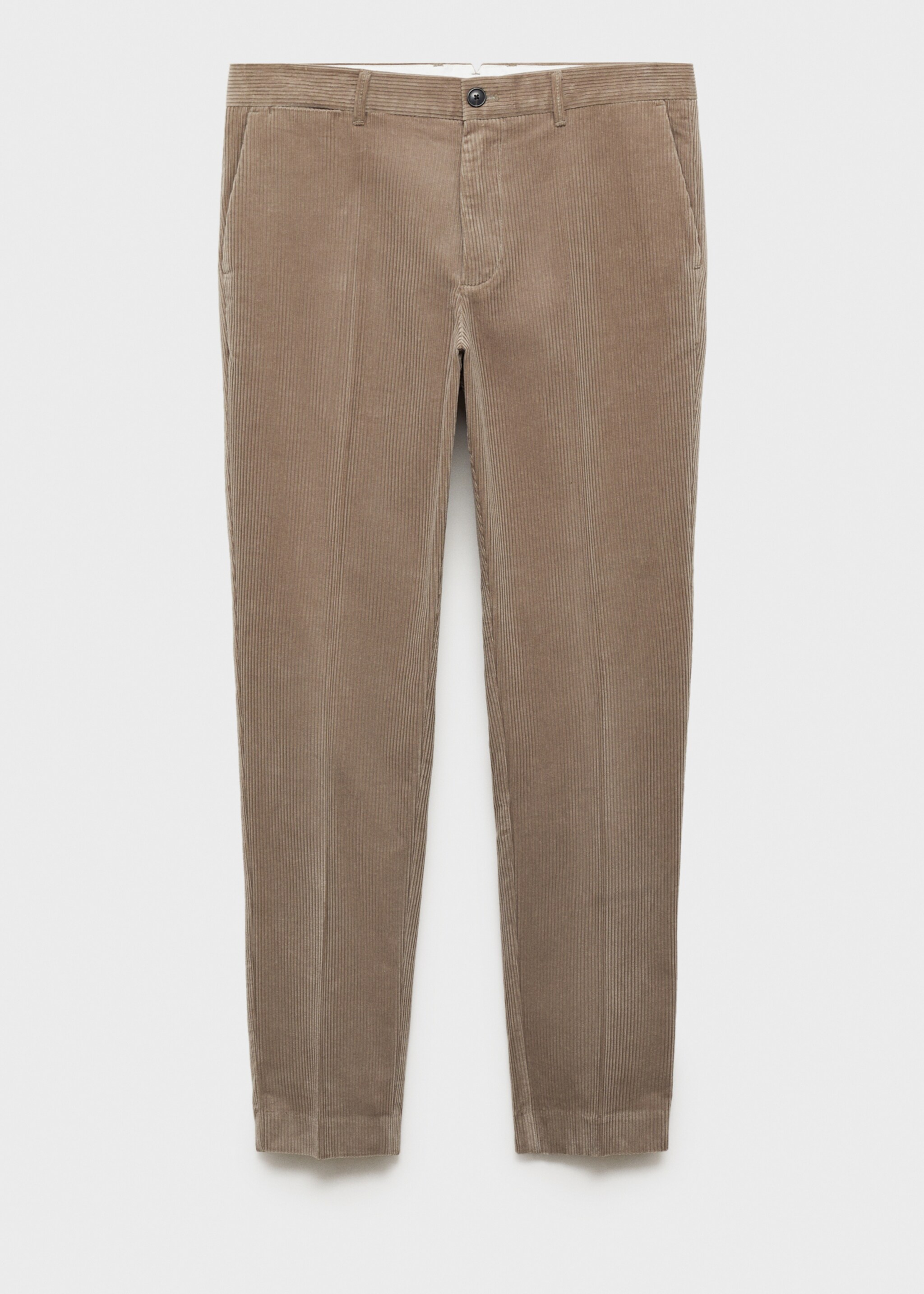 Corduroy regular-fit trousers - Article without model, Mink Grey. Ref: 87030581-00.
