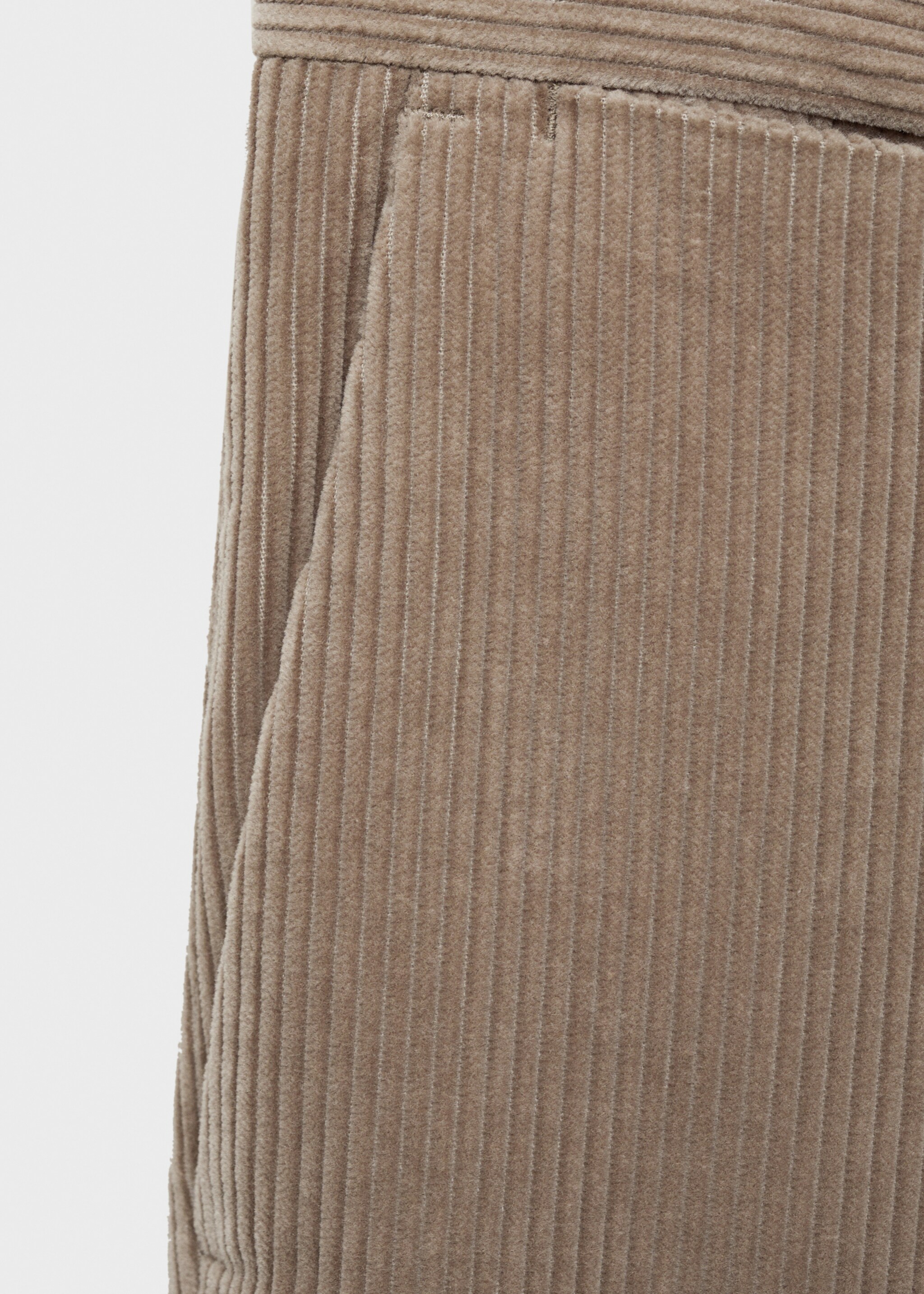 Corduroy regular-fit trousers - Details of the article 0, Mink Grey. Ref: 87030581-00.