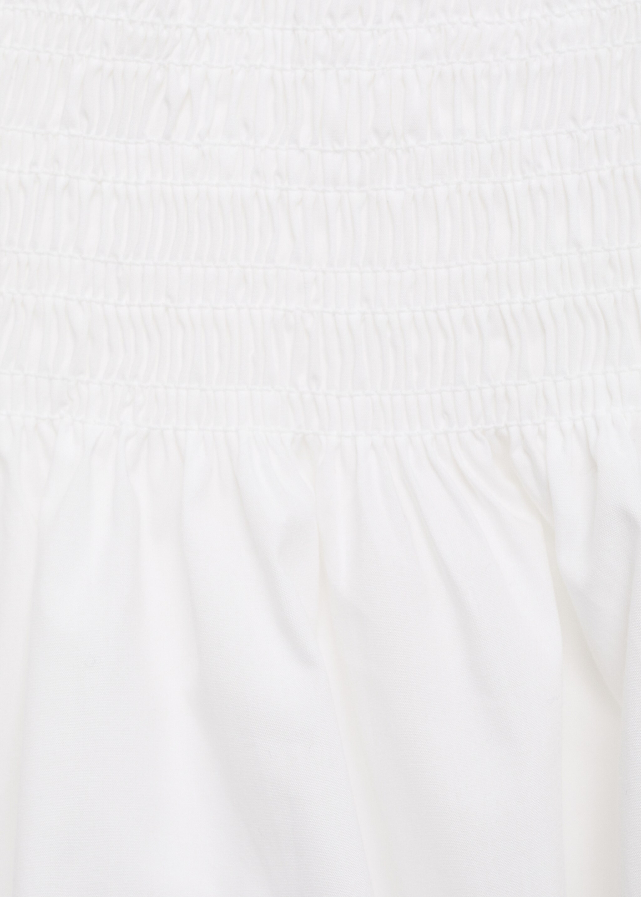 Gathered off-the-shoulder blouse - Details of the article 0, White. Ref: 87030583-00.