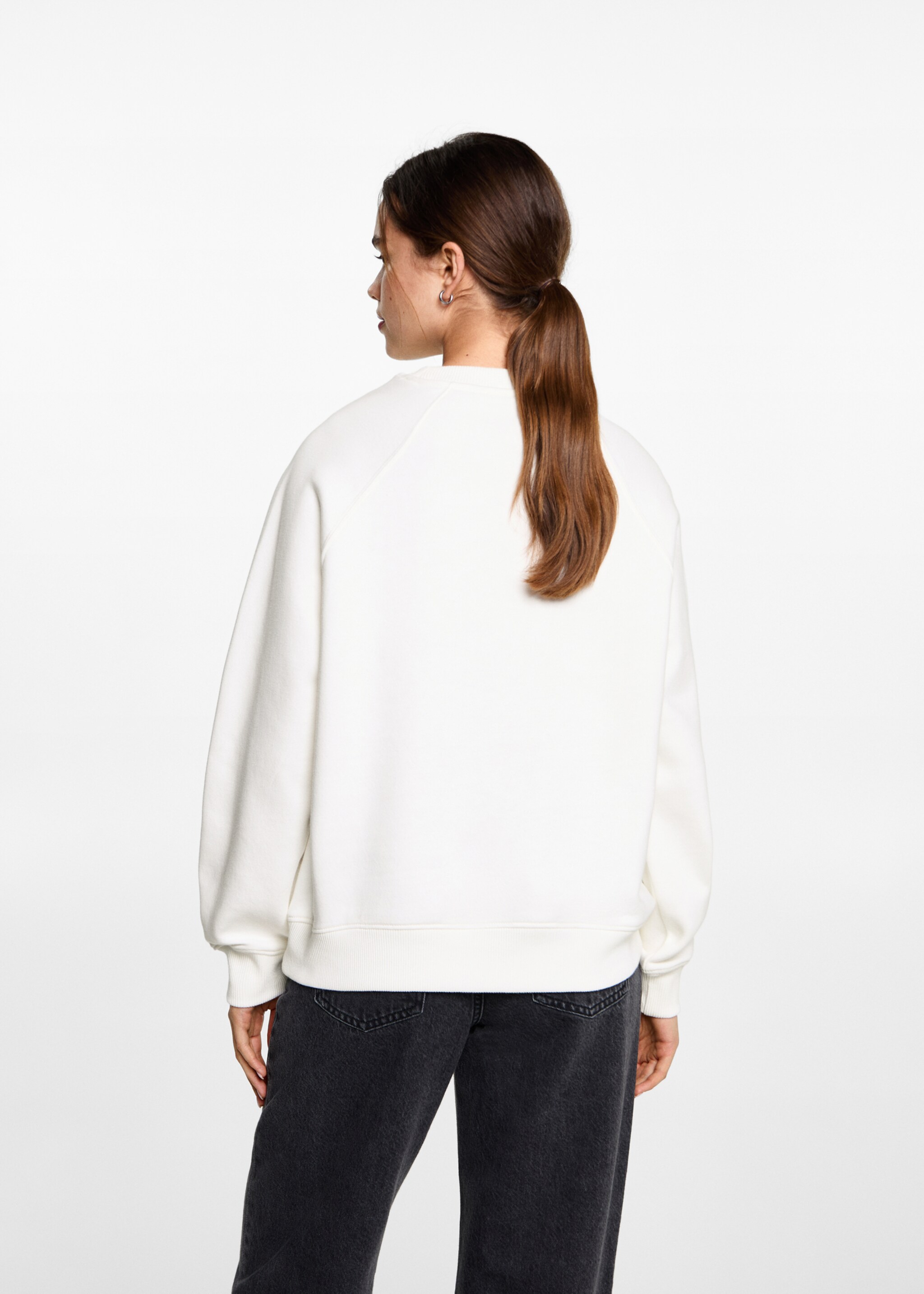 Printed message sweatshirt - Reverse of the article, Off White. Ref: 87030594-00.