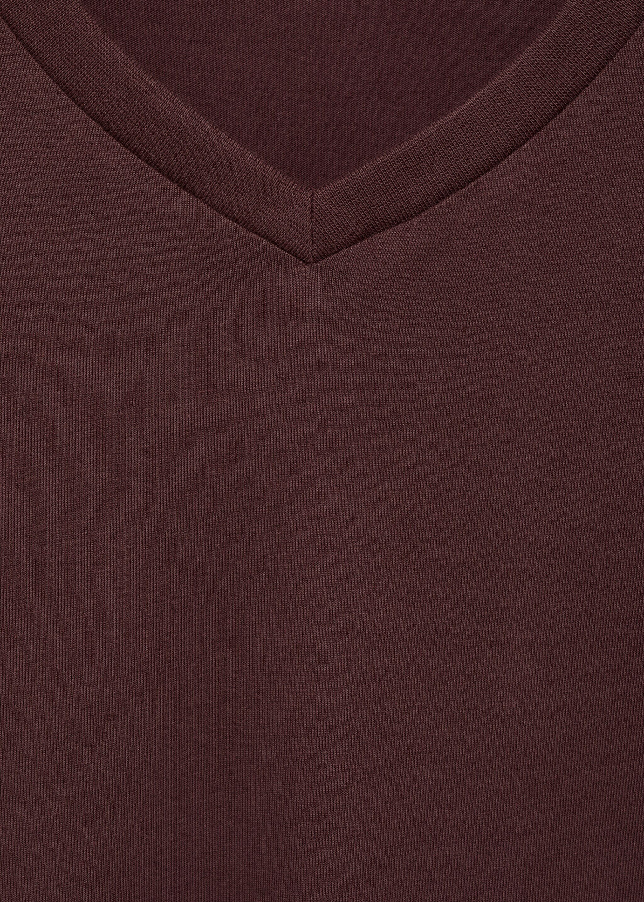 100% cotton slim-fit V-neck t-shirt - Details of the article 8, Wine. Ref: 87030599-00.