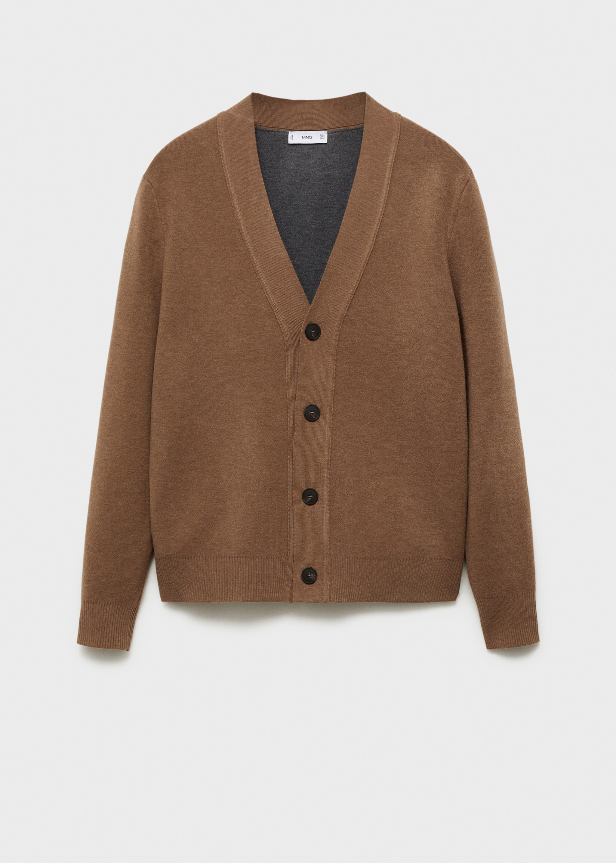 Knitted button cardigan - Article without model, Medium Brown. Ref: 87030600-00.