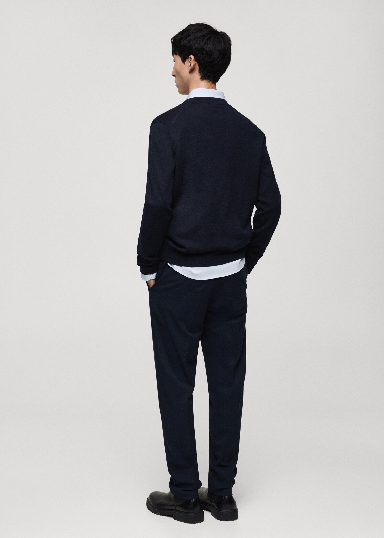 100% merino wool cardigan - Reverse of the article