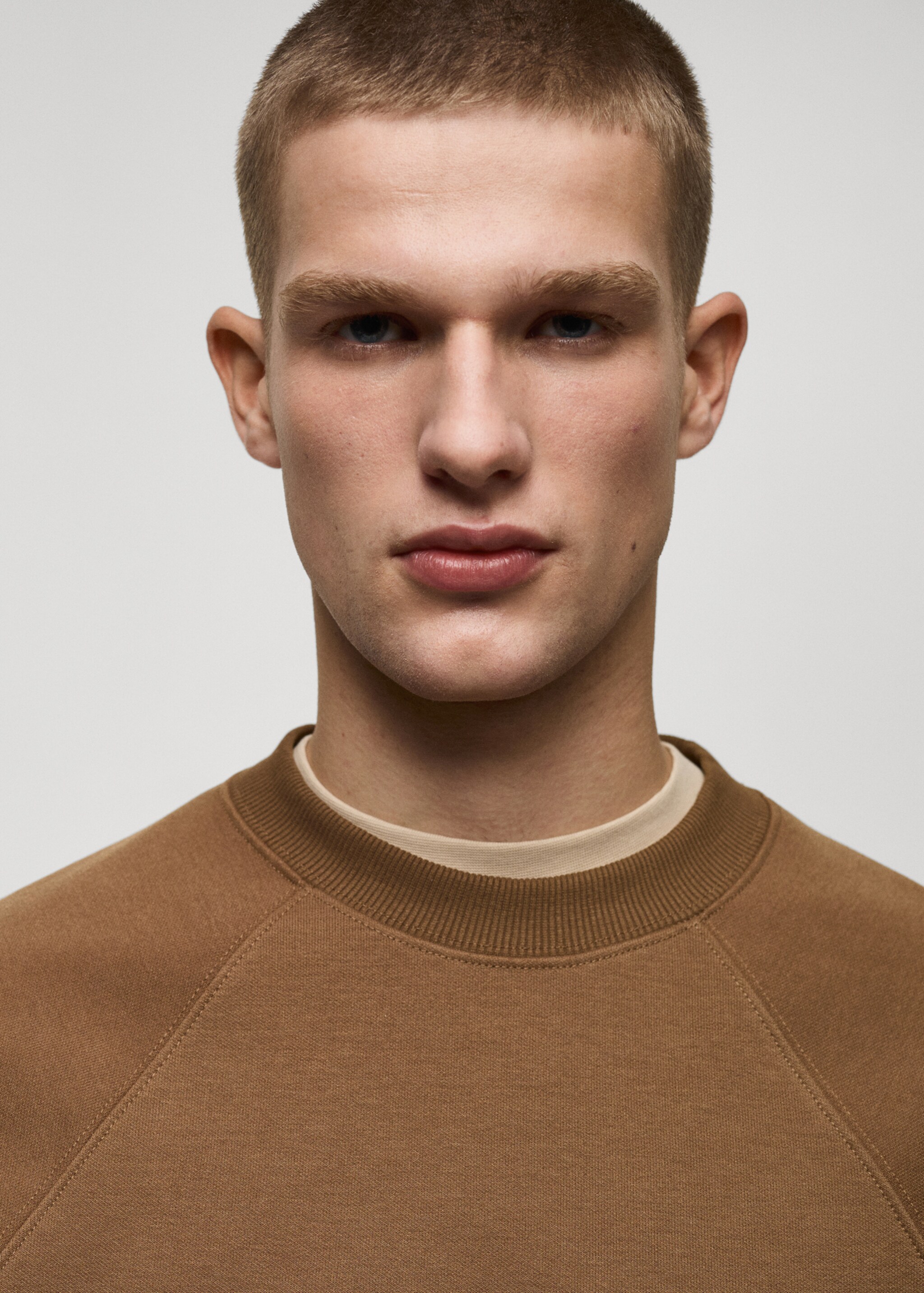 Relaxed-fit sweatshirt - Details of the article 1, Medium Brown. Ref: 87030604-00.