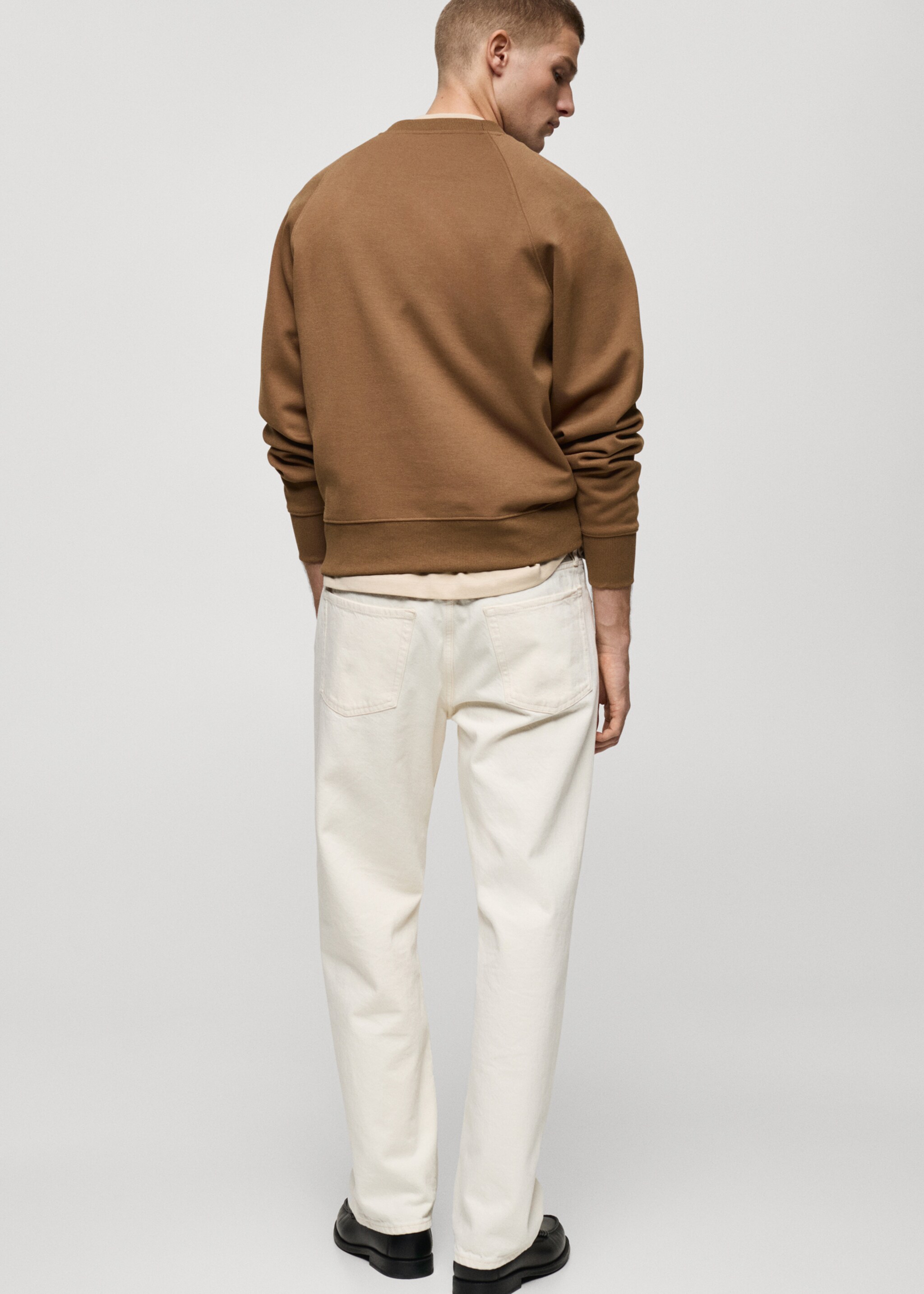 Relaxed-fit sweatshirt - Reverse of the article, Medium Brown. Ref: 87030604-00.
