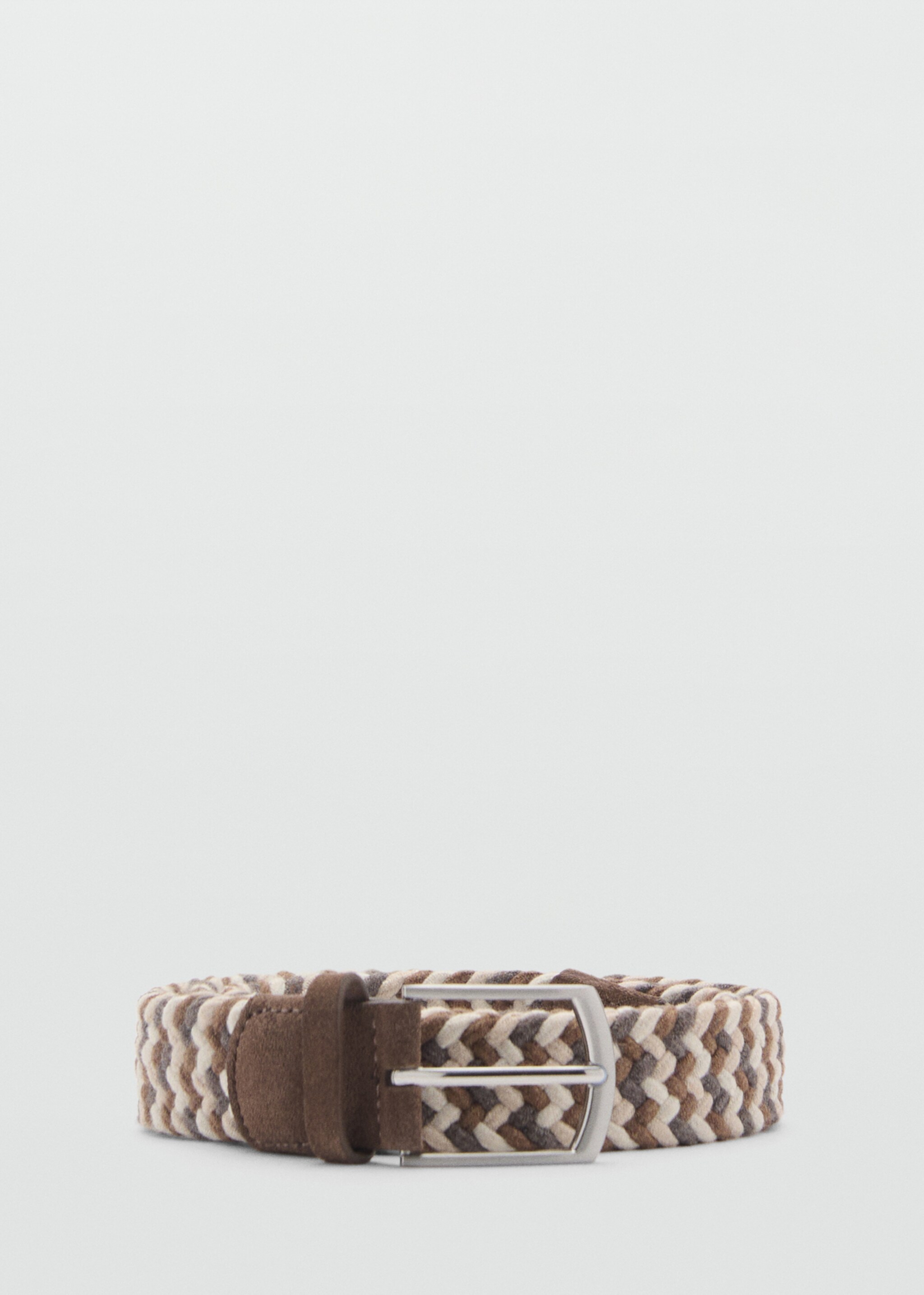 Braided elastic coloured belt - Article without model, Beige. Ref: 87030605-00.