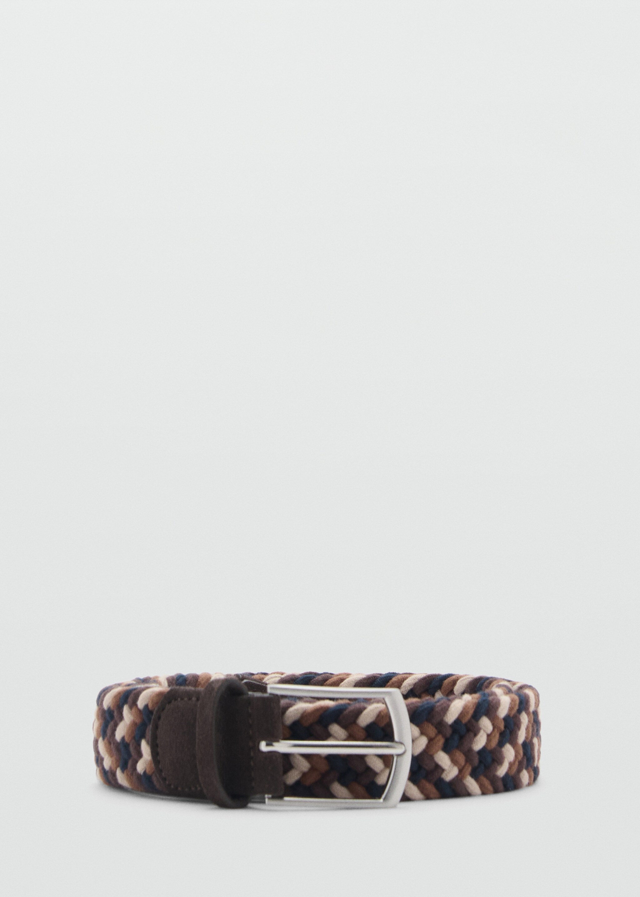 Braided elastic coloured belt - Article without model, Brown. Ref: 87030605-00.