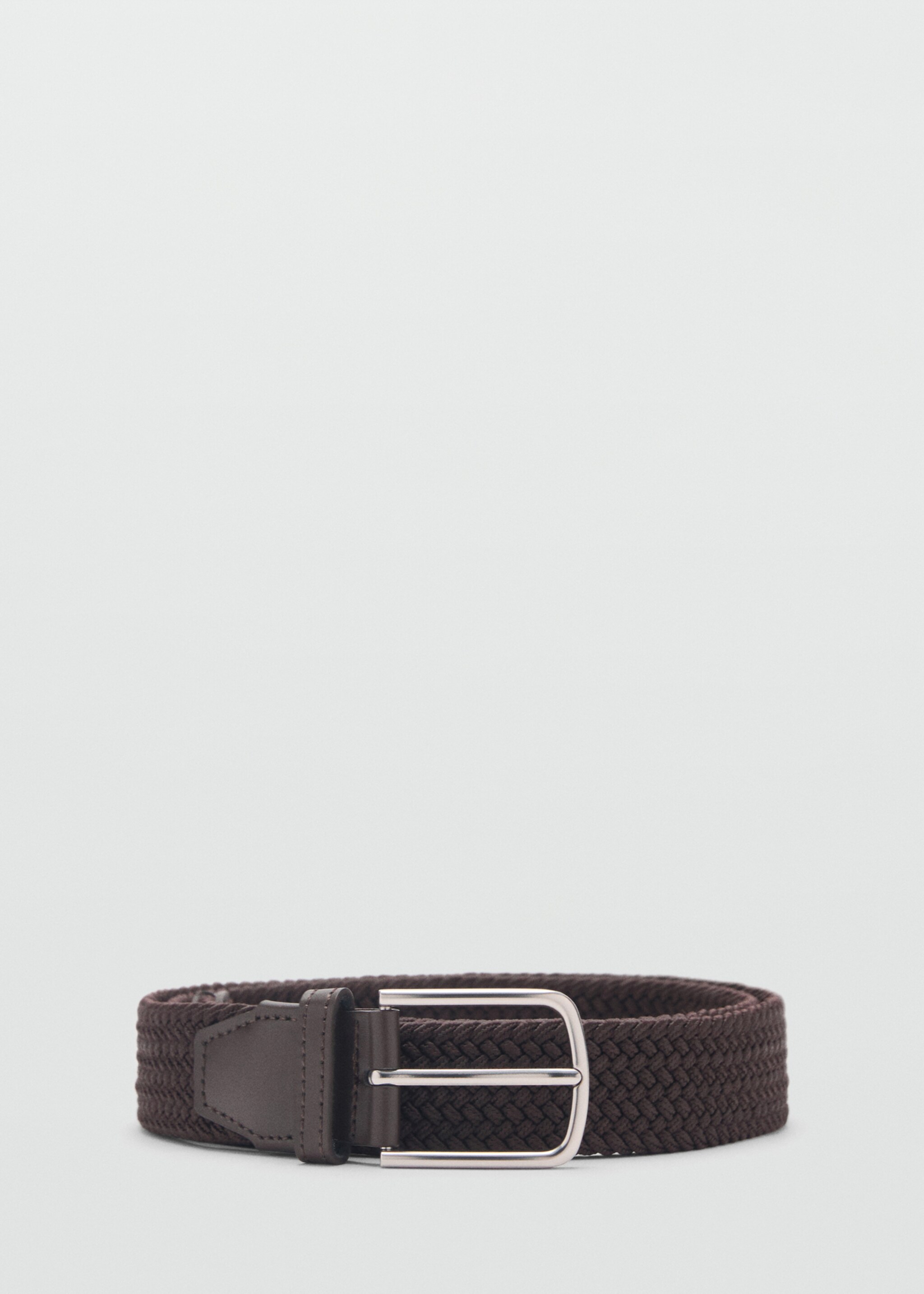 Braided elastic belt - Article without model, Chocolate. Ref: 87030606-00.