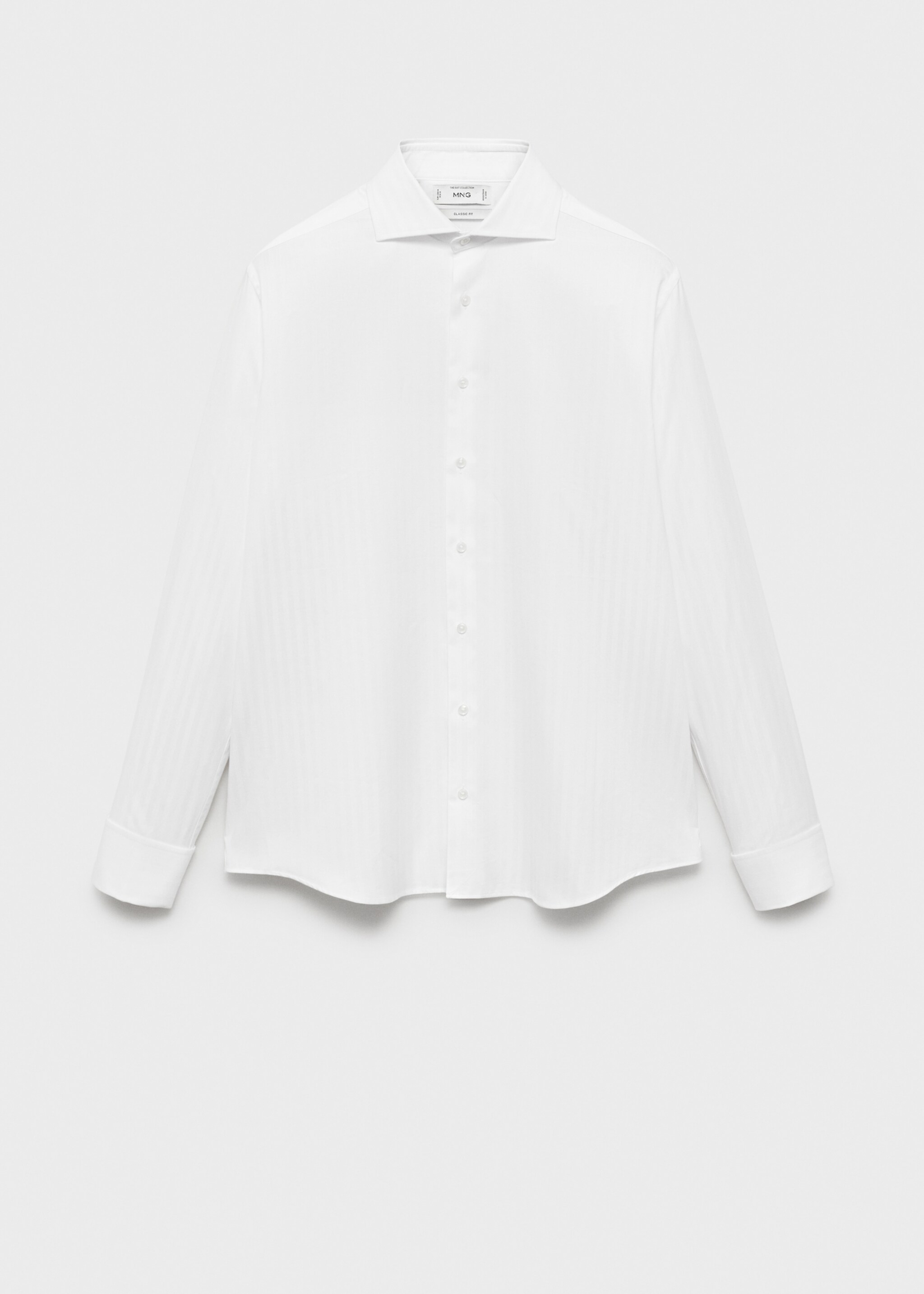 100% cotton slim-fit suit shirt - Article without model, White. Ref: 87030612-00.