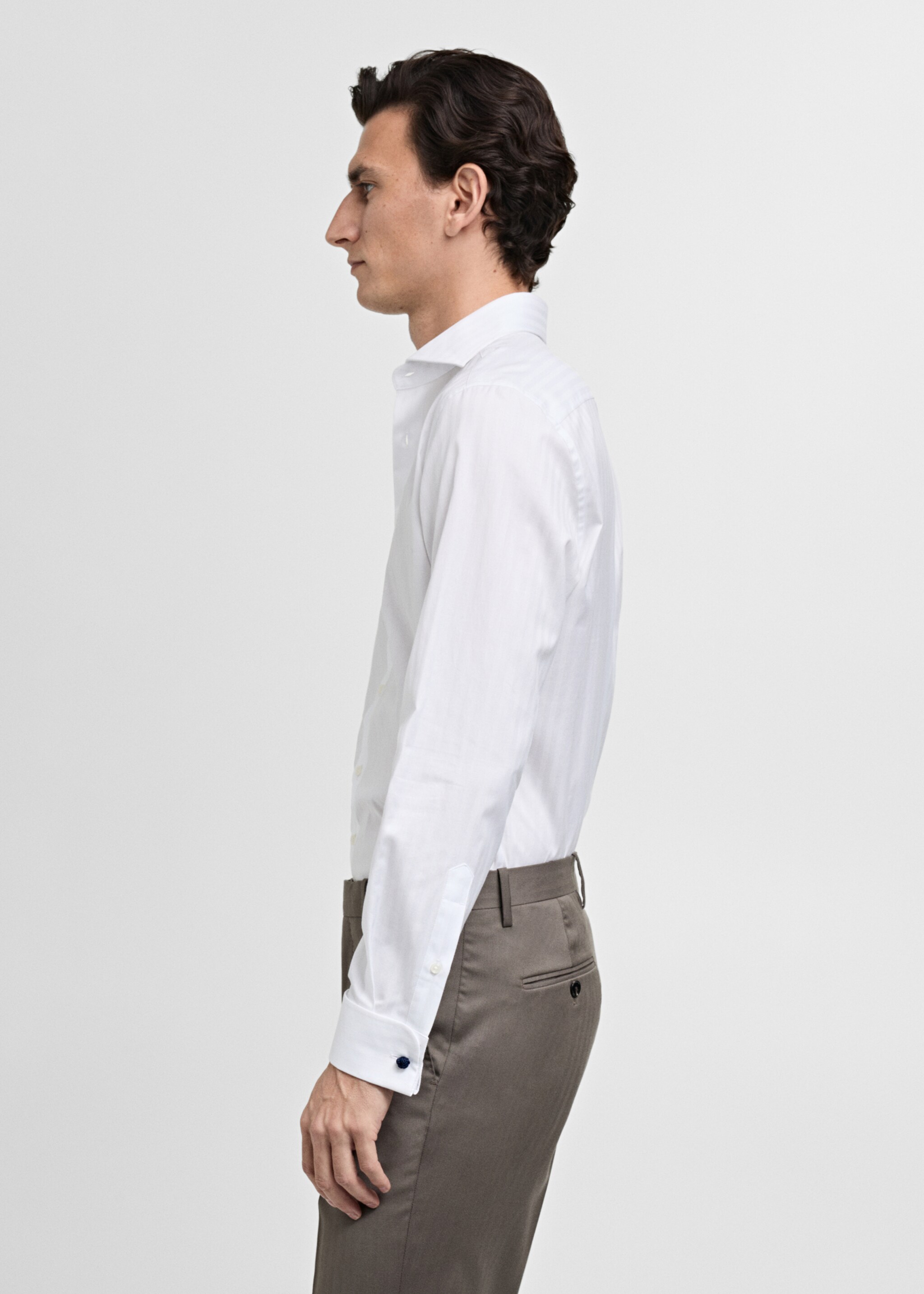 100% cotton slim-fit suit shirt - Details of the article 2, White. Ref: 87030612-00.