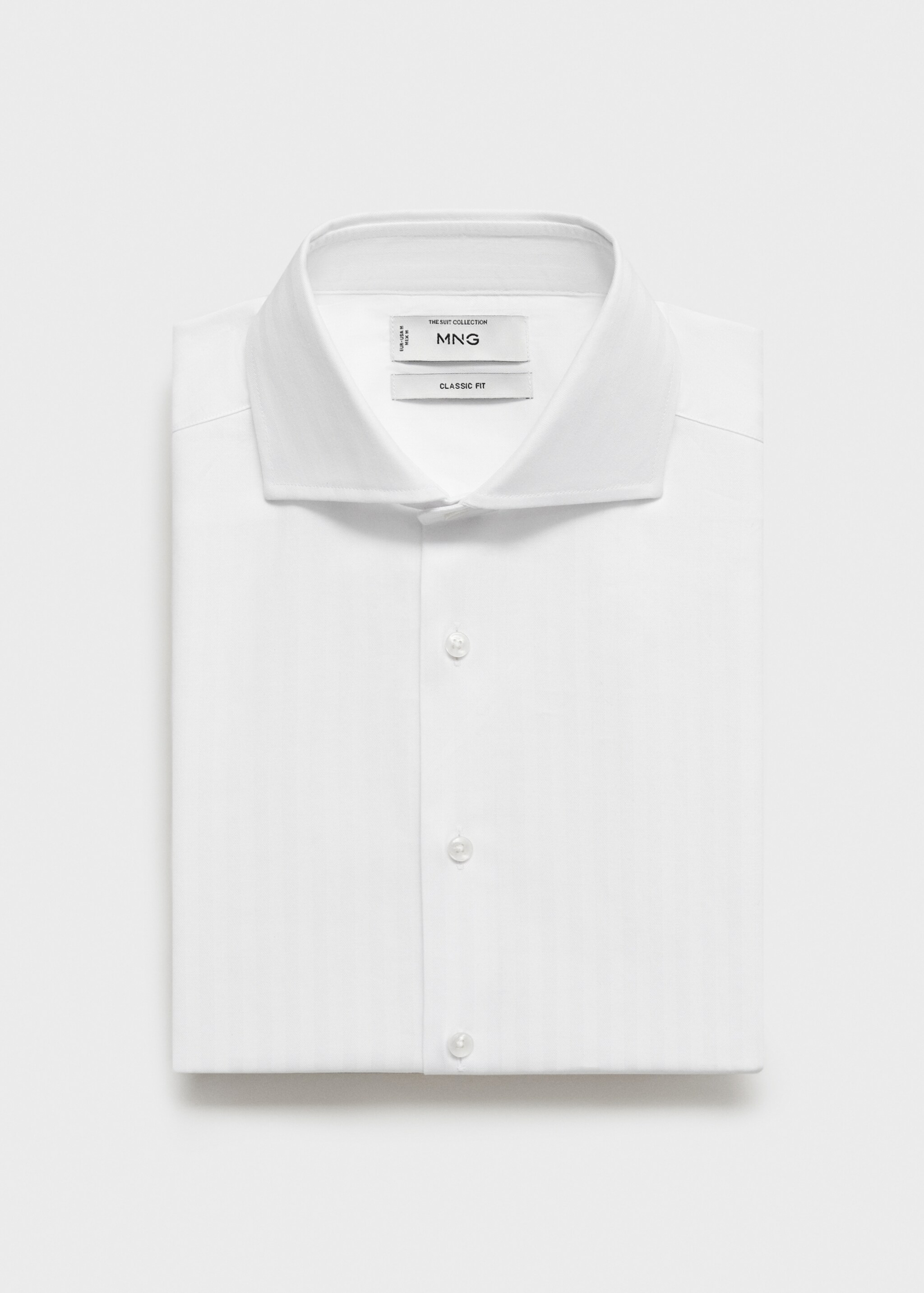 100% cotton slim-fit suit shirt - Details of the article 8, White. Ref: 87030612-00.