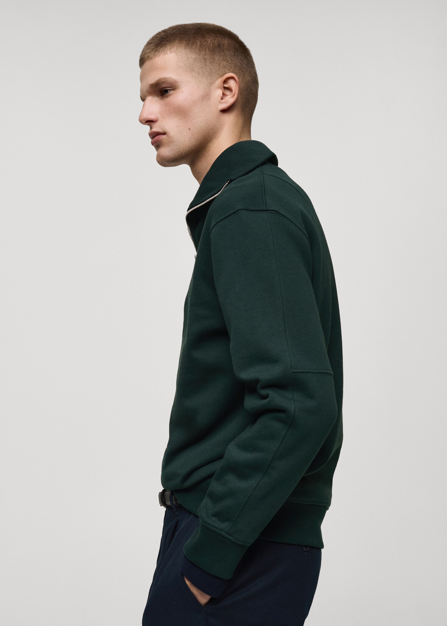 Regular-fit zip-neck sweatshirt - Details of the article 2
