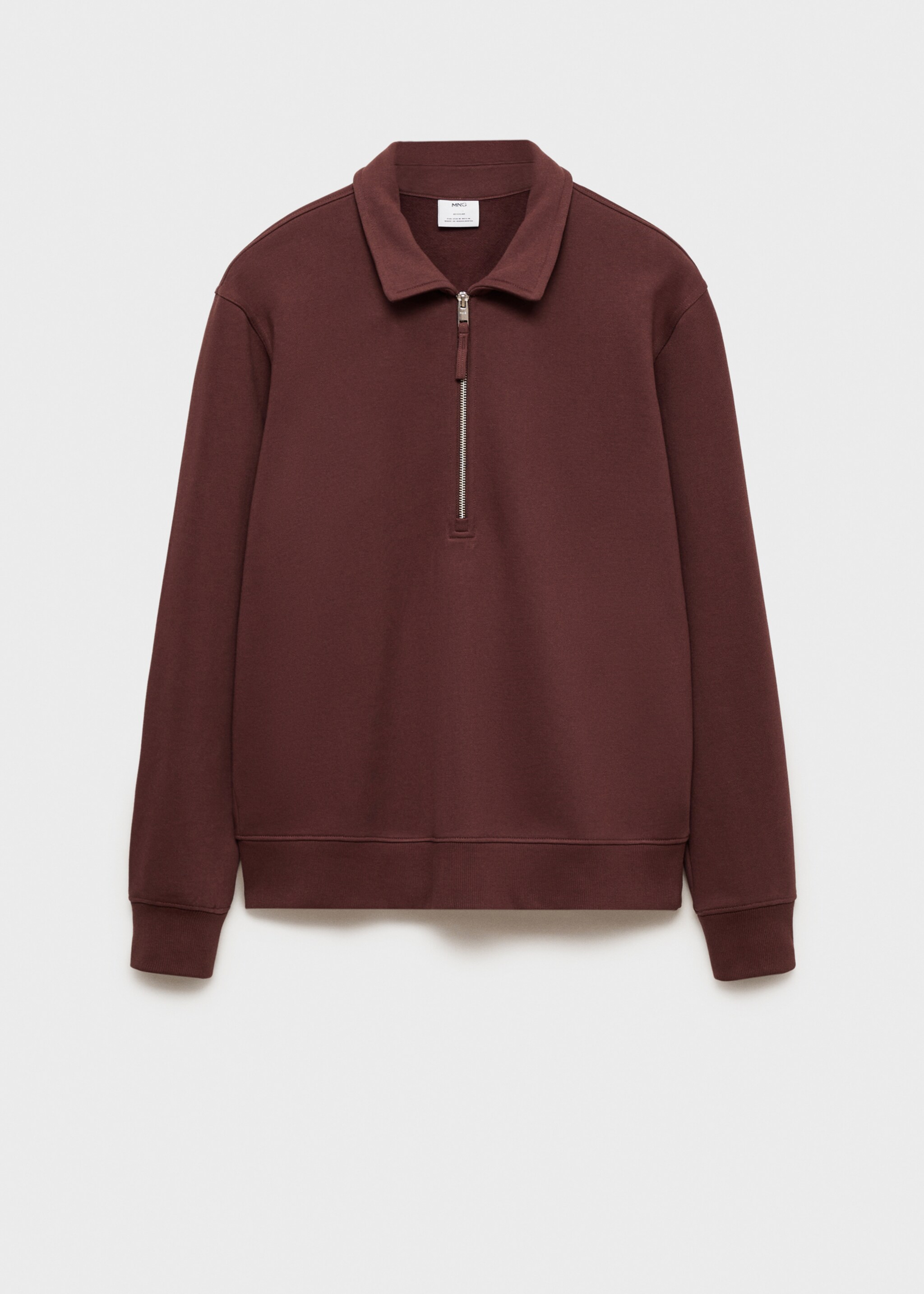 Sweat-shirt polo coton regular-fit - Article sans modèle, Bordeaux. Ref: 87030618-00.