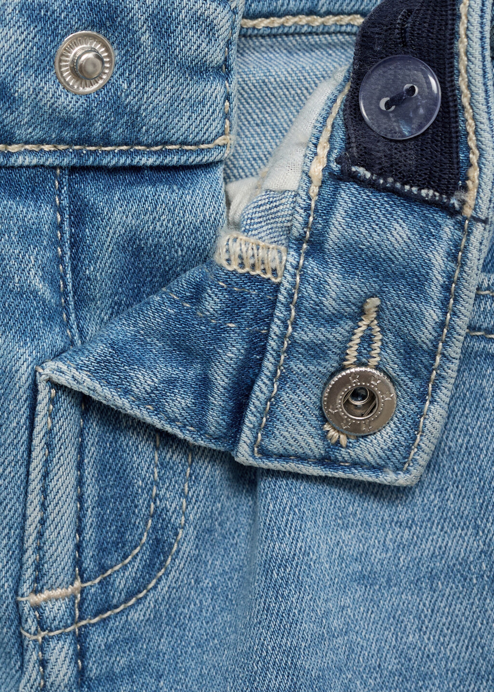 Frayed low-rise skinny jeans - Details of the article 0, Medium Blue. Ref: 87030619-00.