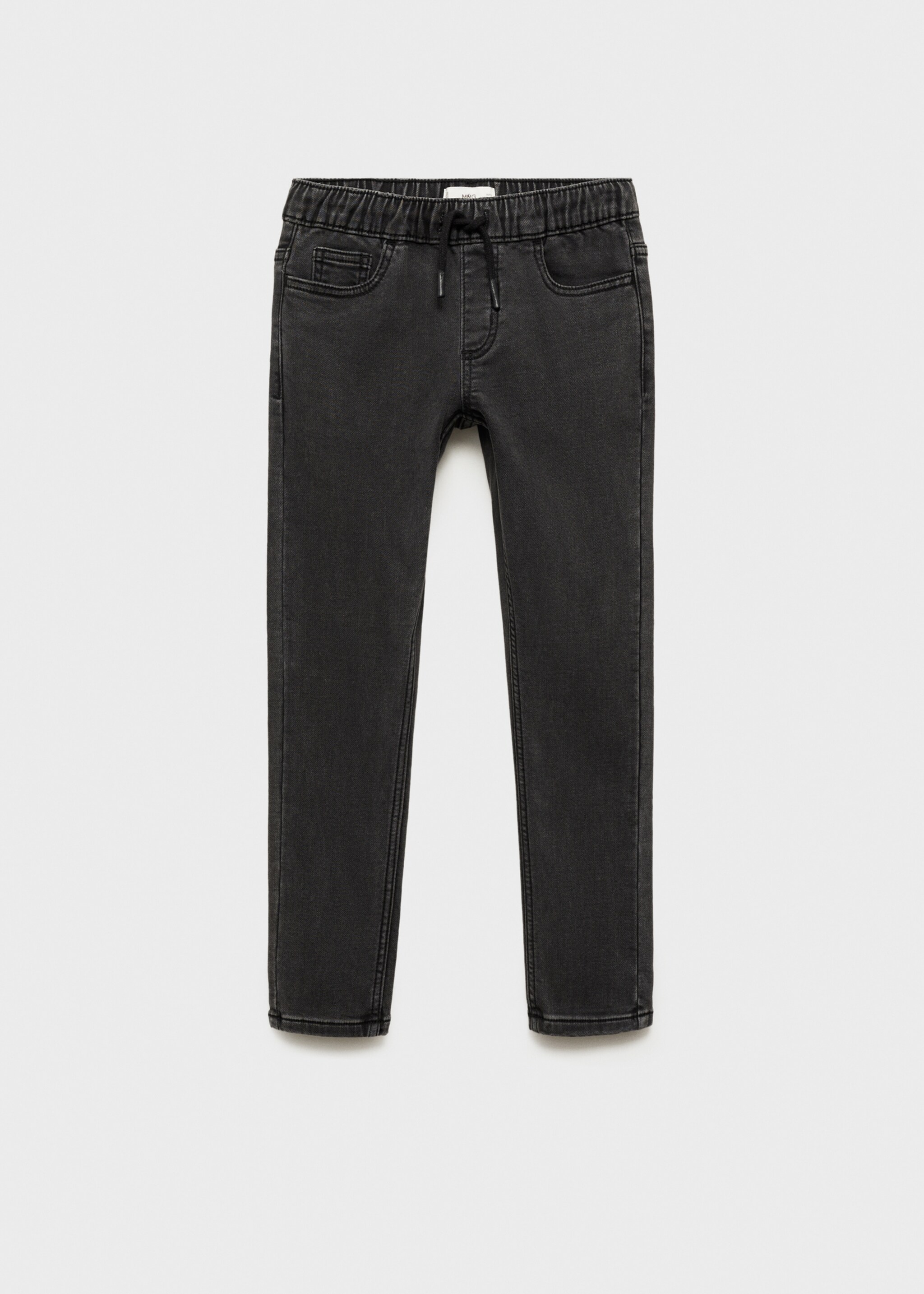 Dżinsy z elastycznym pasem - Artykuł bez modela/modelki, Black denim. Ref: 87030622-00.