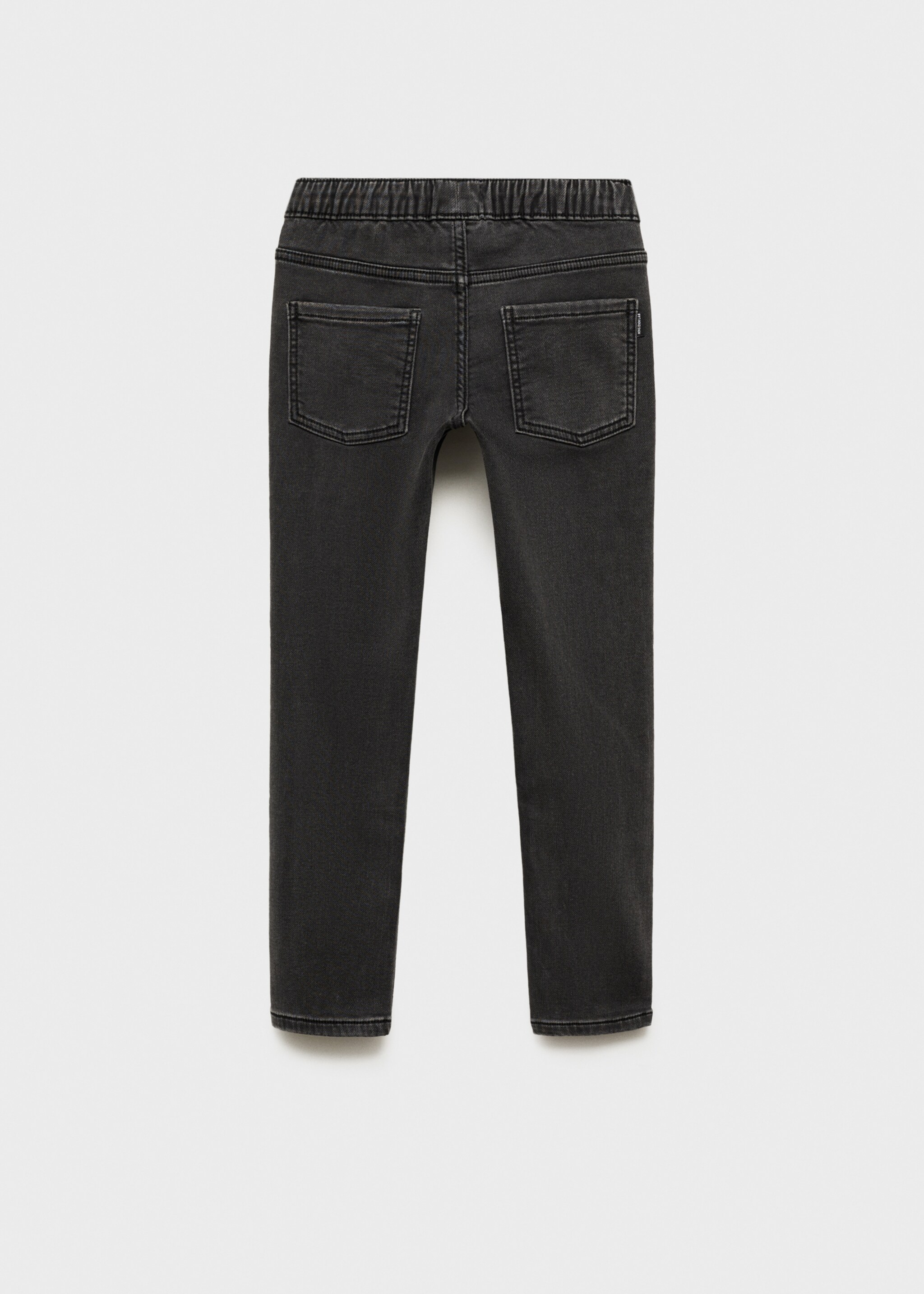 Dżinsy z elastycznym pasem - Tylna strona artykułu, Black denim. Ref: 87030622-00.