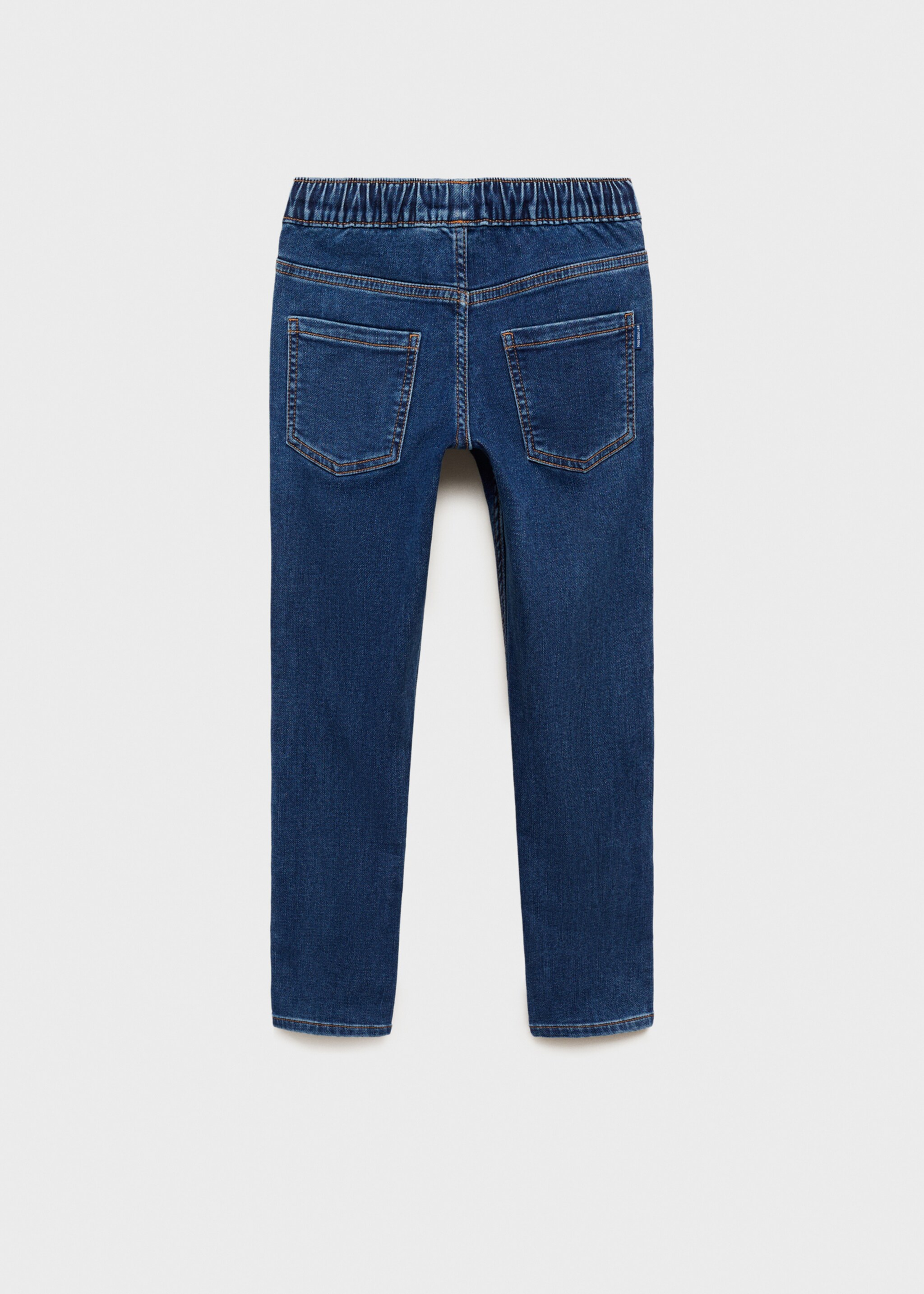 Drawstring waist jeans - Reverse of the article, Dark Blue. Ref: 87030622-00.