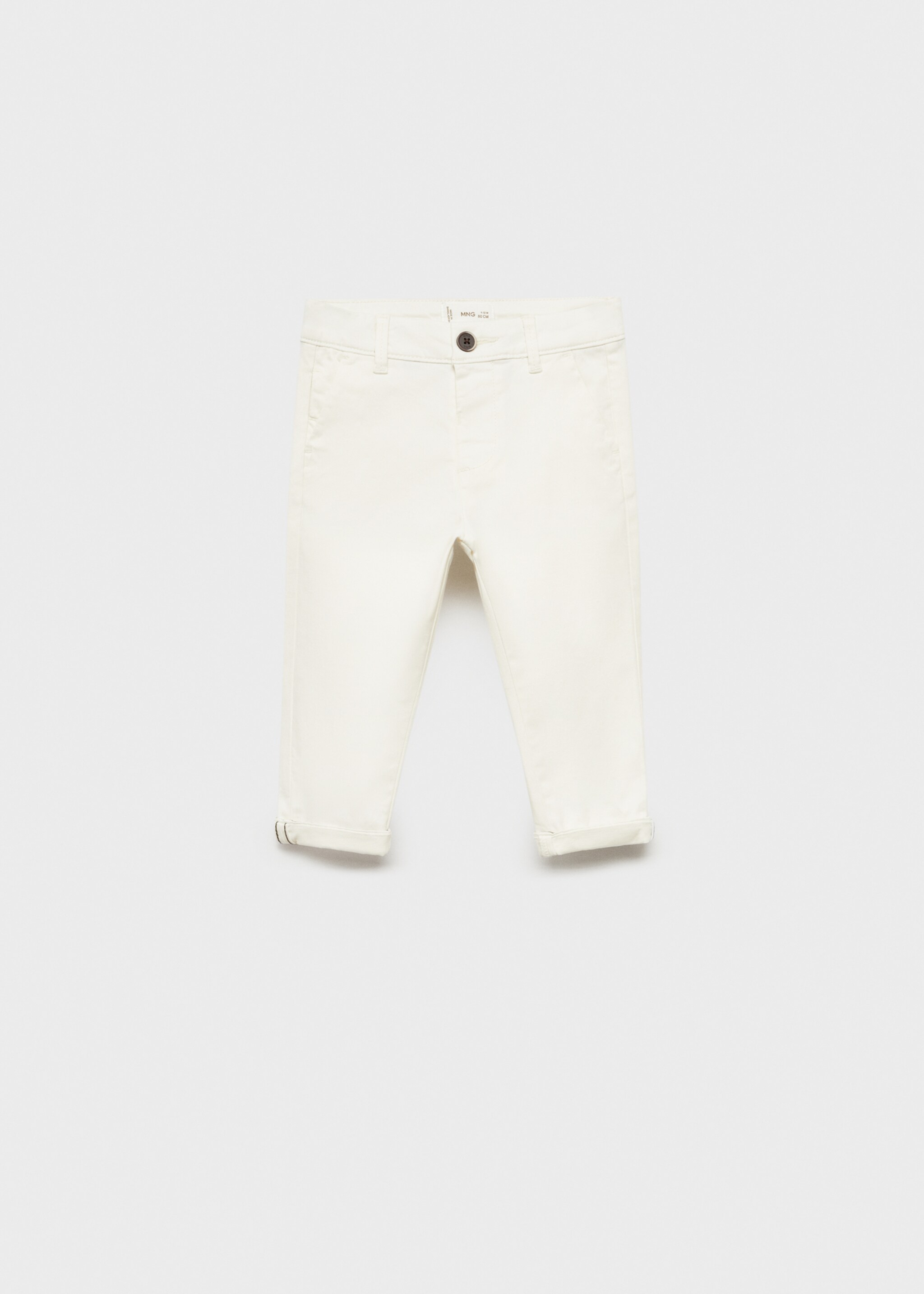 Cotton chinos - Article without model, White. Ref: 87030627-00.