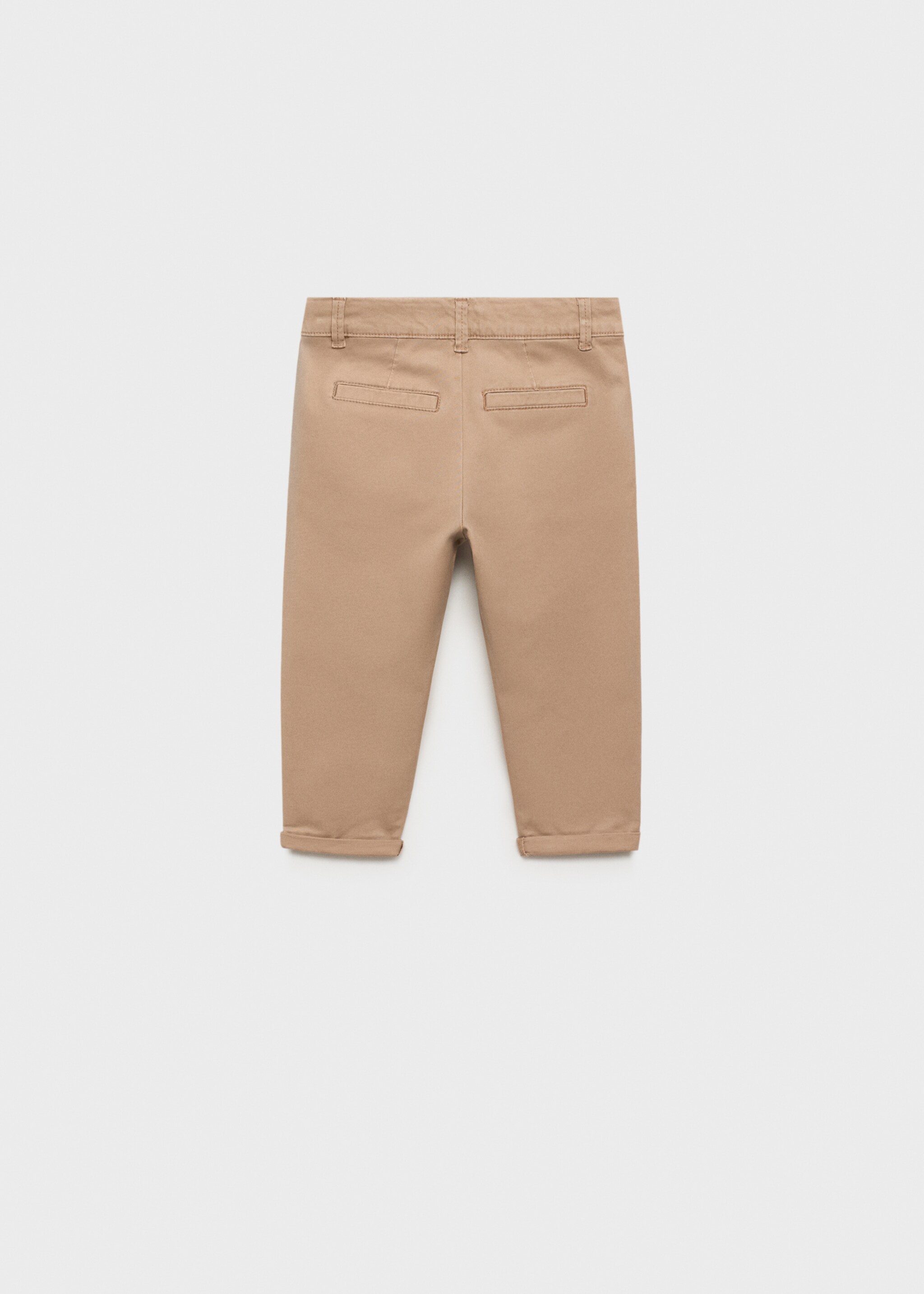 Cotton chinos - Reverse of the article, Beige. Ref: 87030627-00.