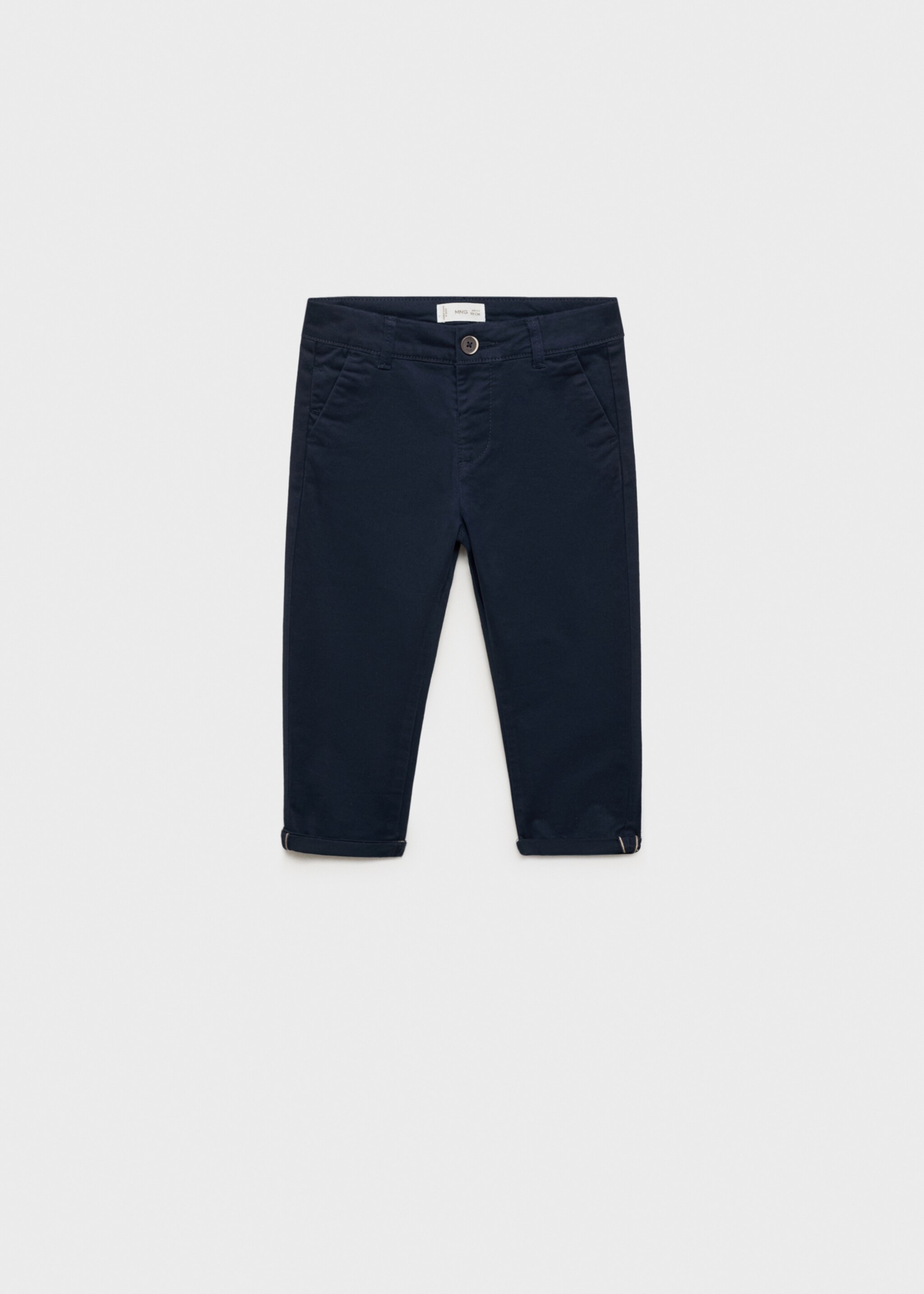 Cotton chinos - Article without model, Dark Navy. Ref: 87030627-00.