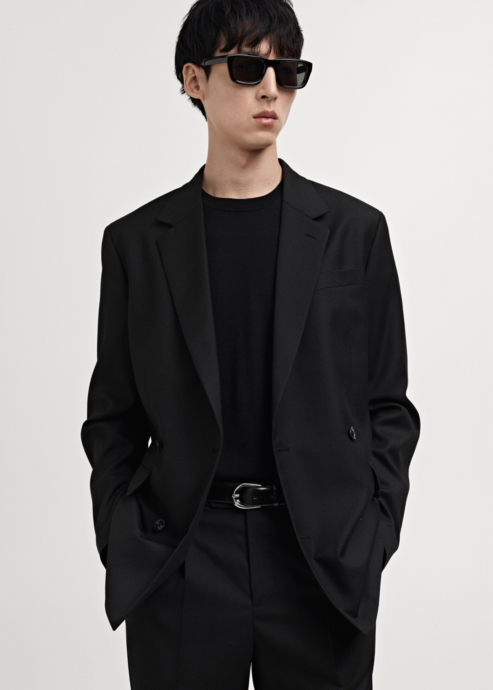 Boston Anzugjacke Regular Fit zweireihig - Mittlere Ansicht, Schwarz. Ref: 87030629-00.