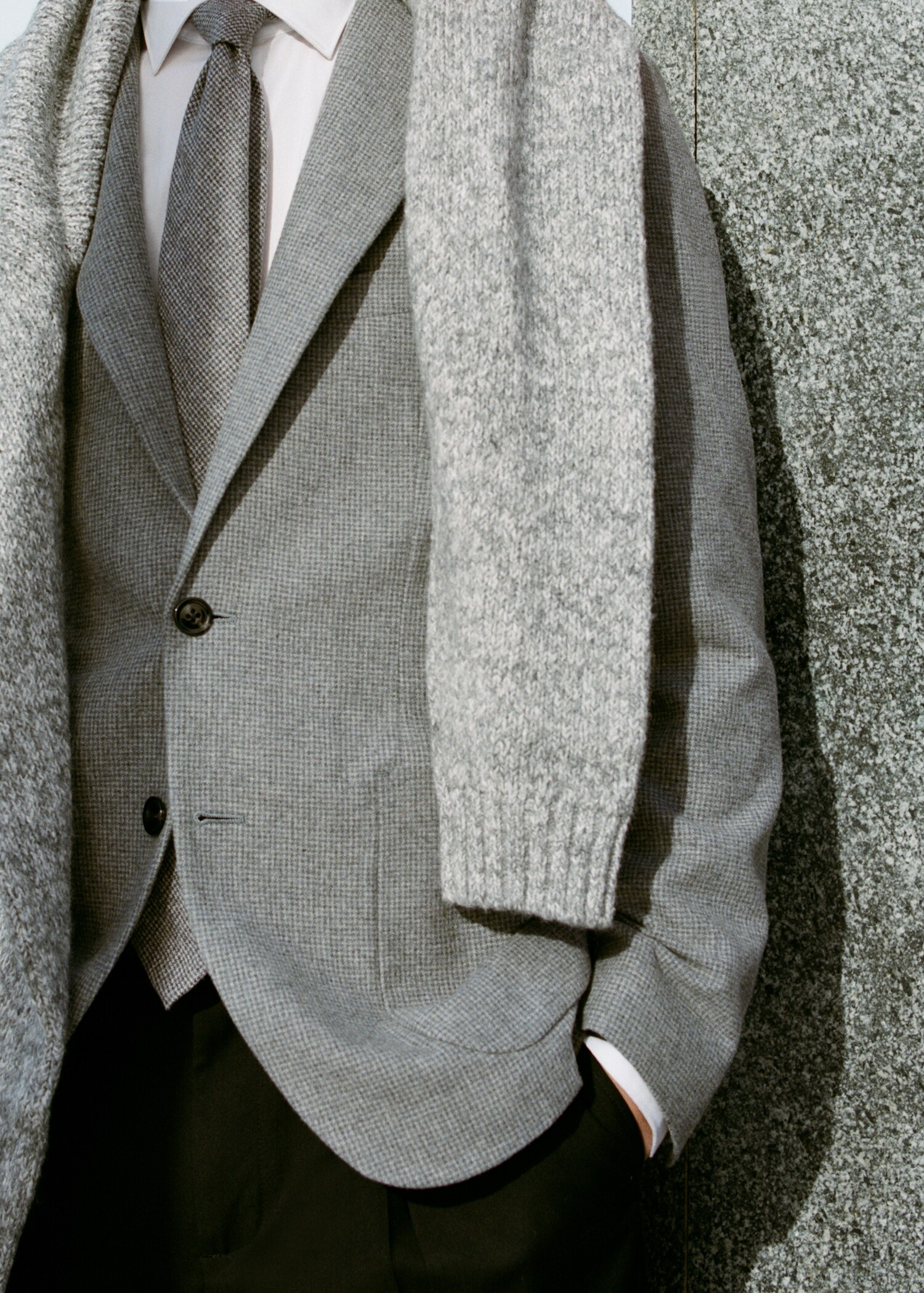 Slim-fit micro-houndstooth wool jacket - Details of the article 5