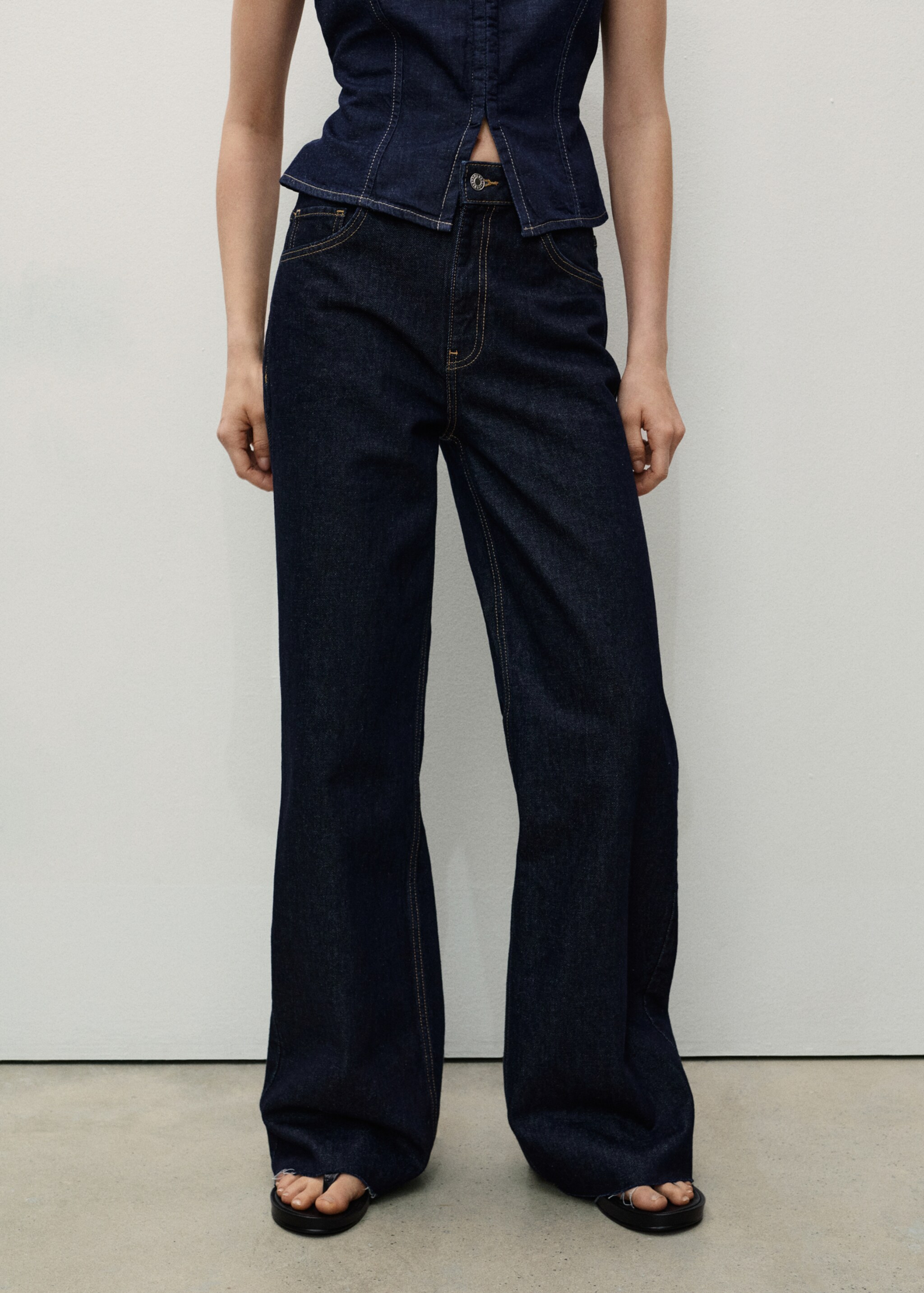 Danila wide leg rinse-wash jeans - Medium plane, Open Blue. Ref: 87030634-00.