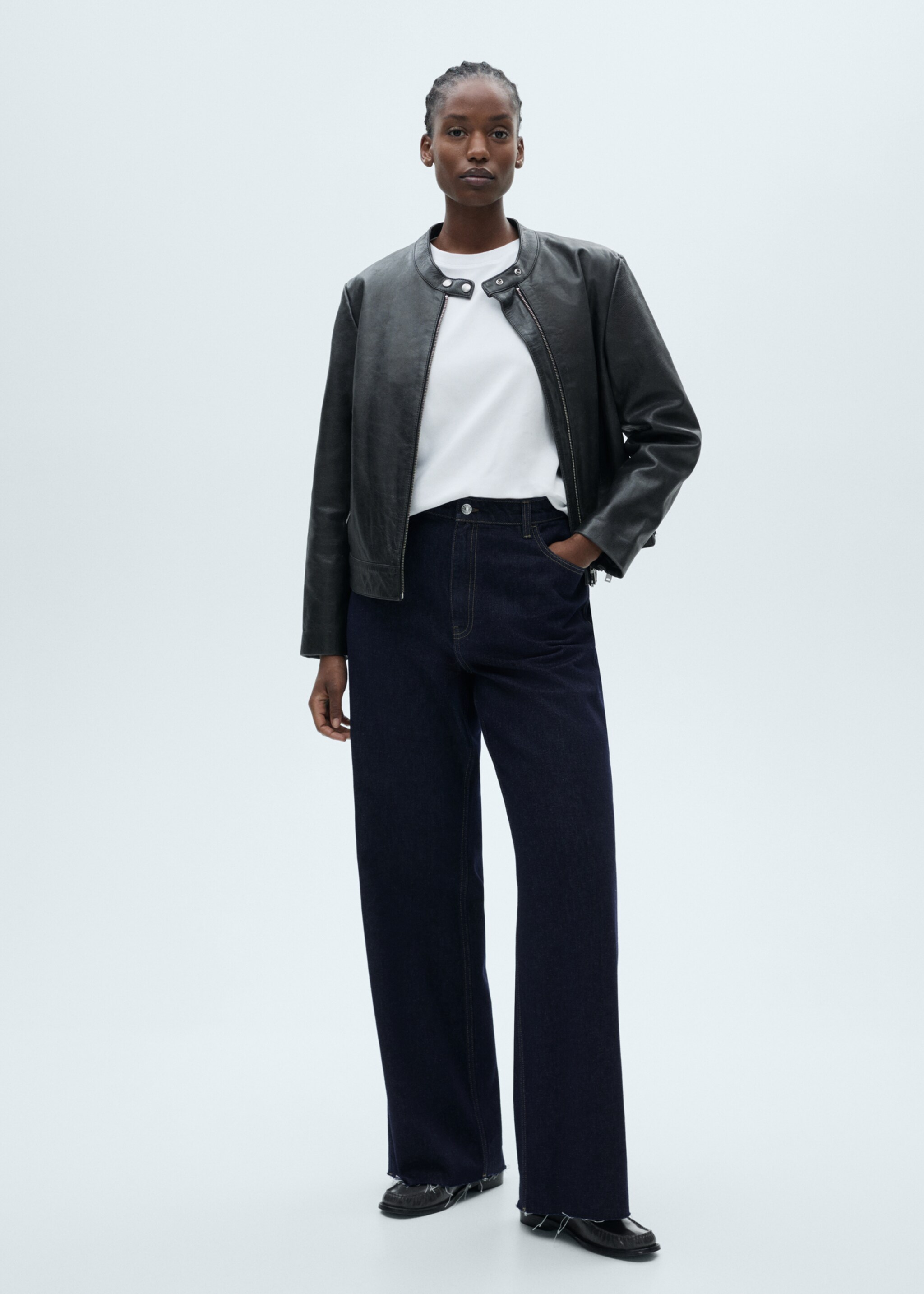 Danila wide leg rinse-wash jeans - Details of the article 3, Open Blue. Ref: 87030634-00.