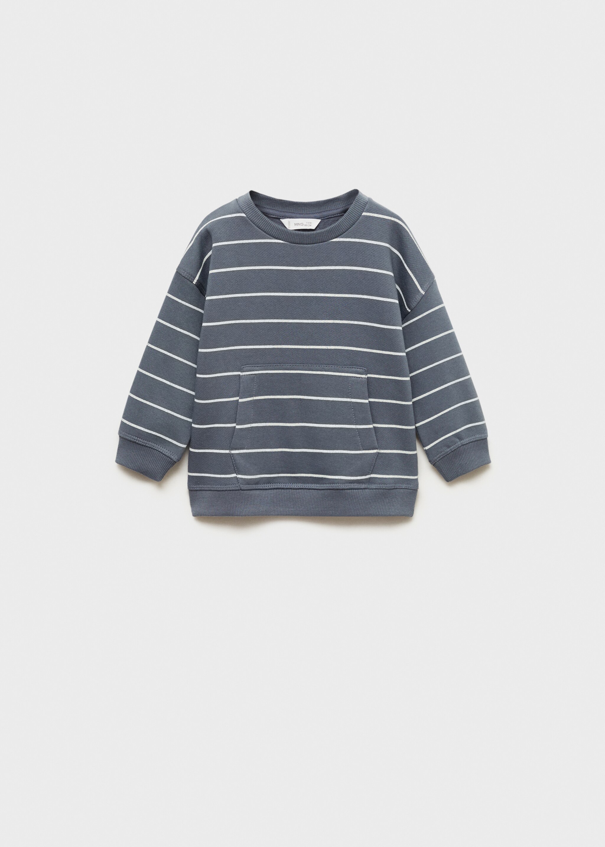 Gestreiftes Baumwoll-Sweatshirt - Artikel ohne Model, Blau. Ref: 87030637-00.