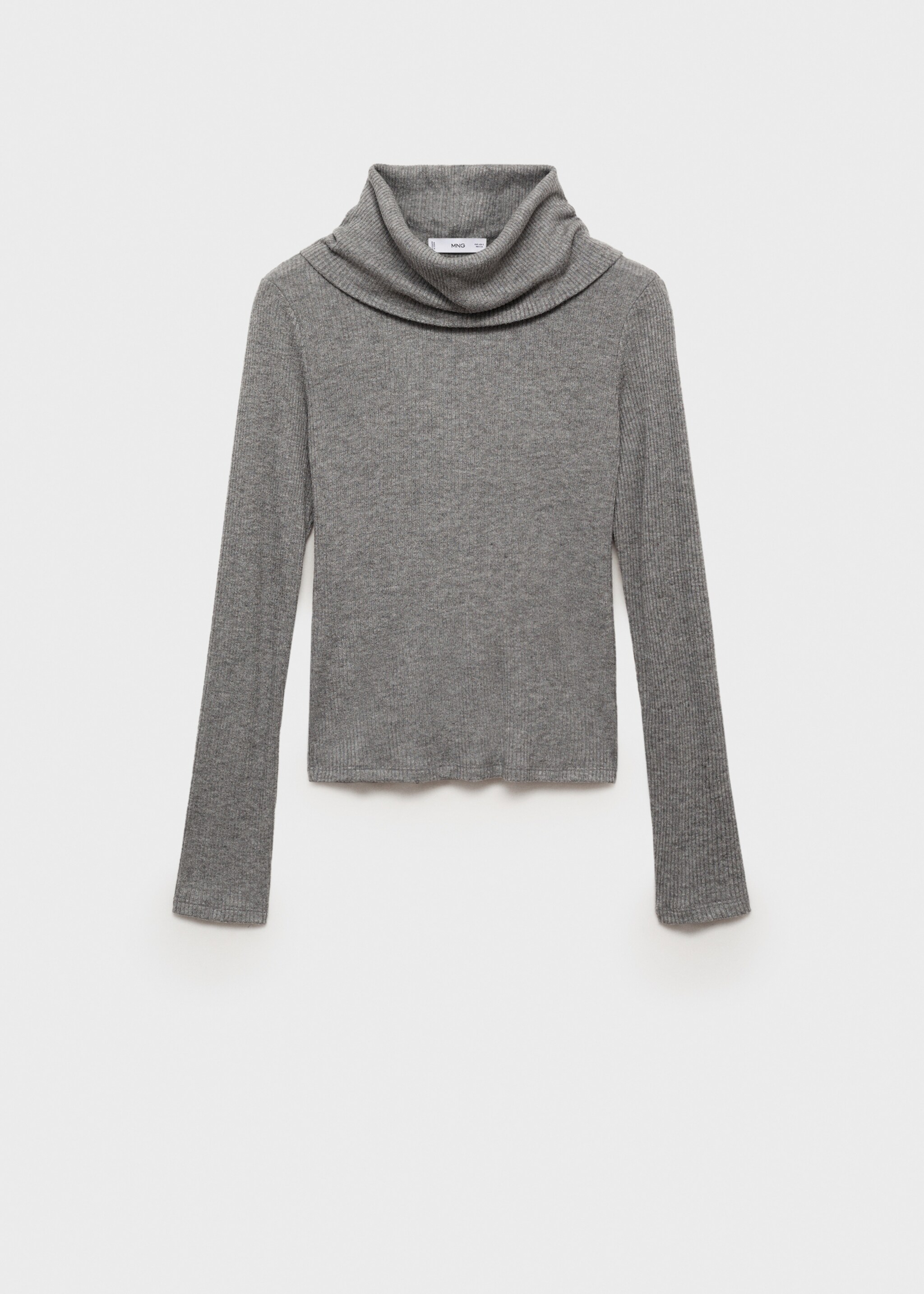 Geribd T-shirt met col - Artikel zonder model, Grijs. Ref: 87030639-00.