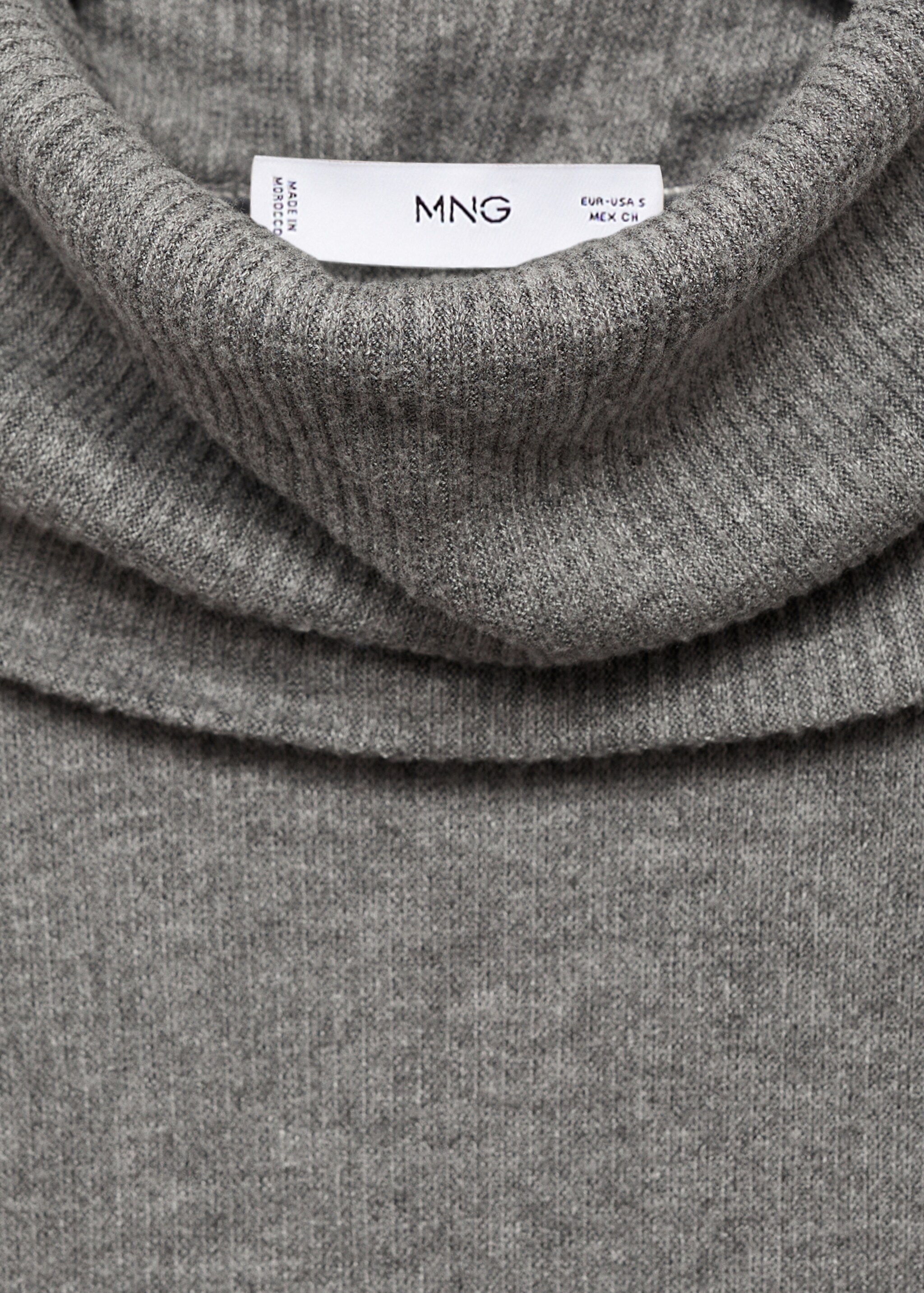 Geribd T-shirt met col - Detail van het artikel 8, Grijs. Ref: 87030639-00.