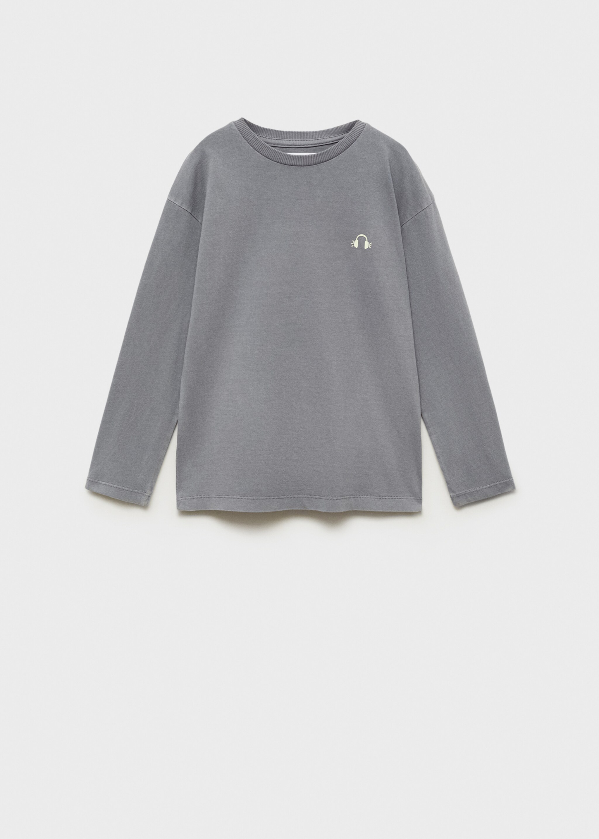 Washed-effect cotton t-shirt - Article without model, Charcoal. Ref: 87030643-00.