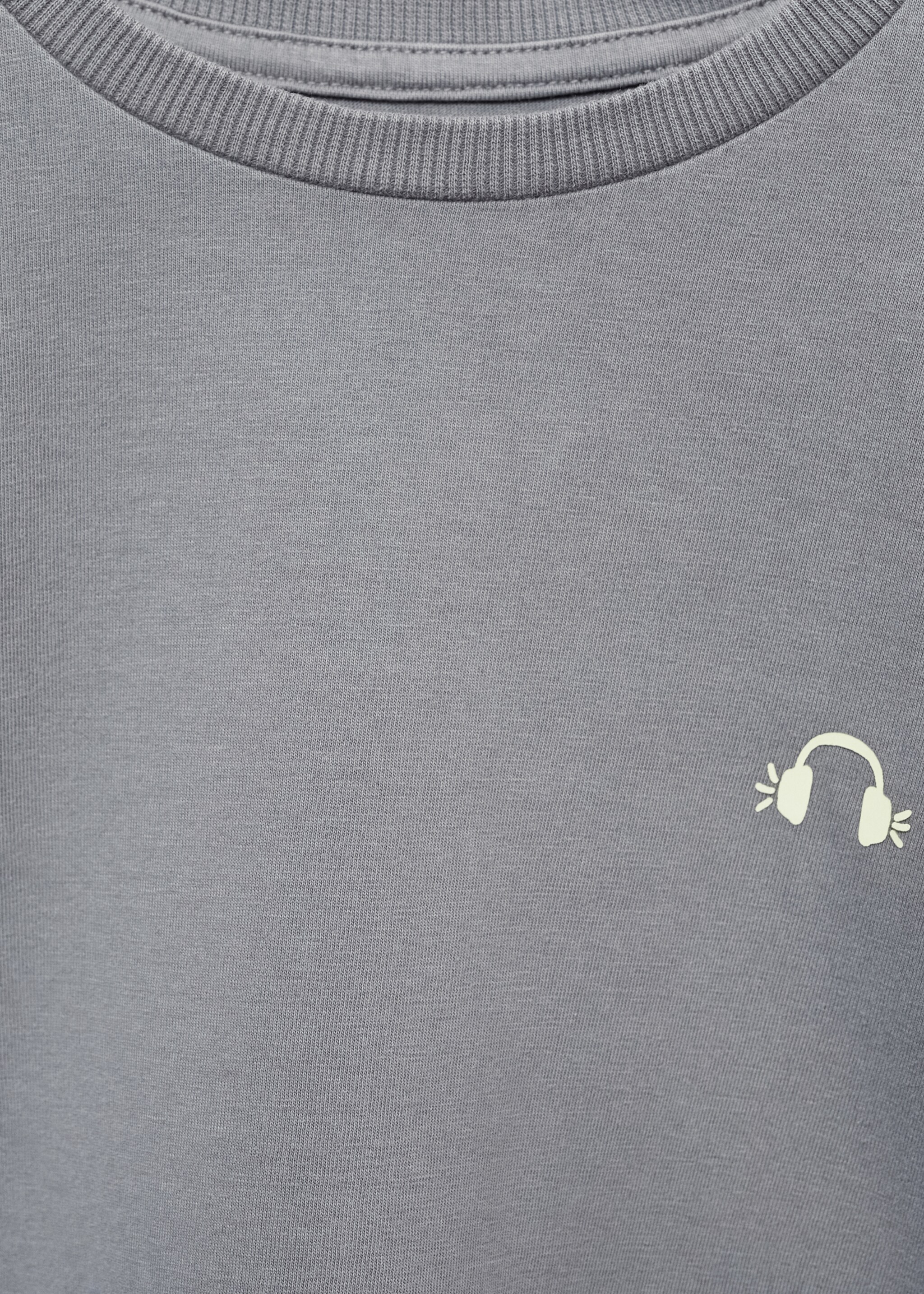 Washed-effect cotton t-shirt - Details of the article 8, Charcoal. Ref: 87030643-00.
