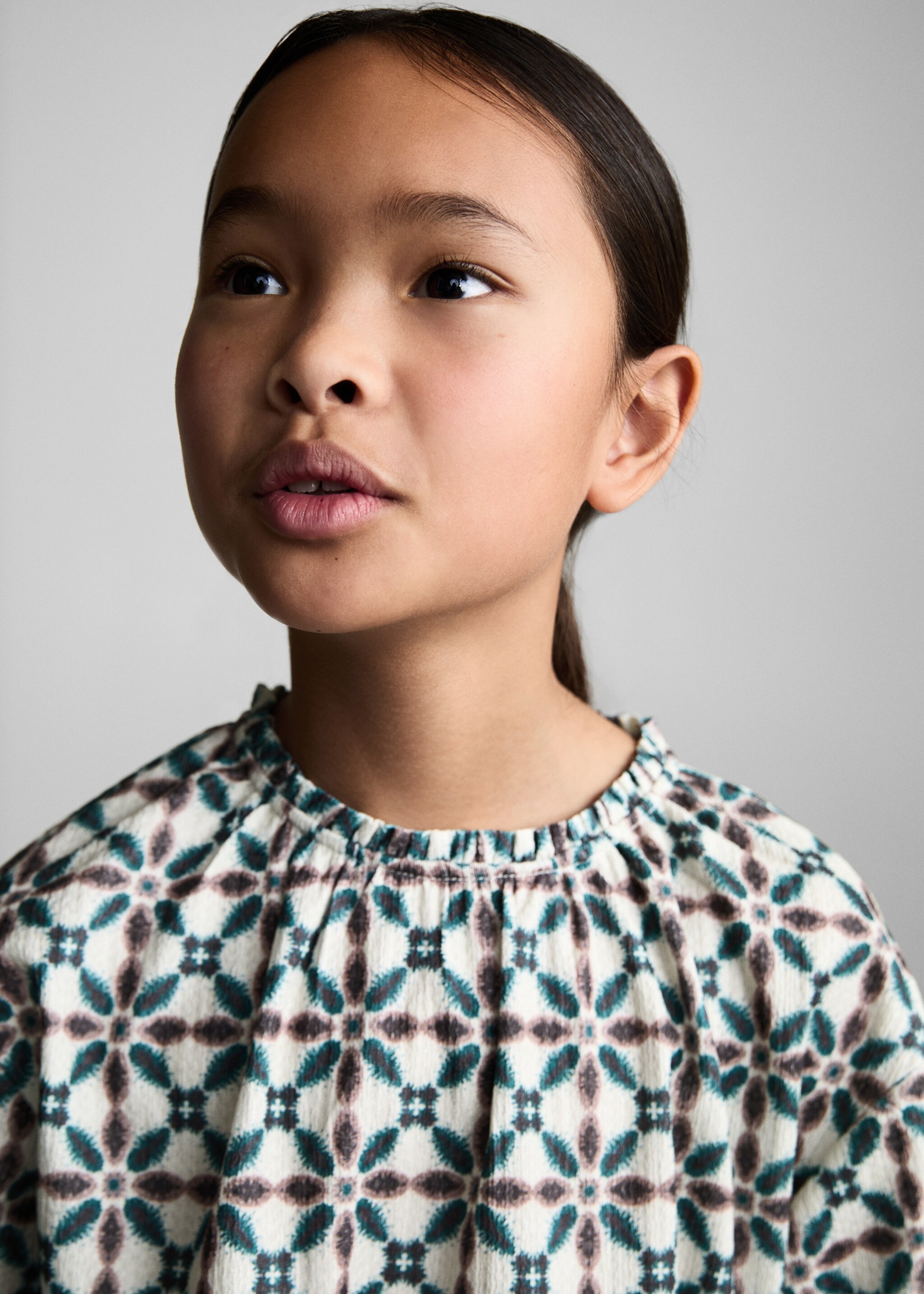 Blouse à imprimé géométrique - Détail de l'article 1, Écru. Ref: 87030647-00.