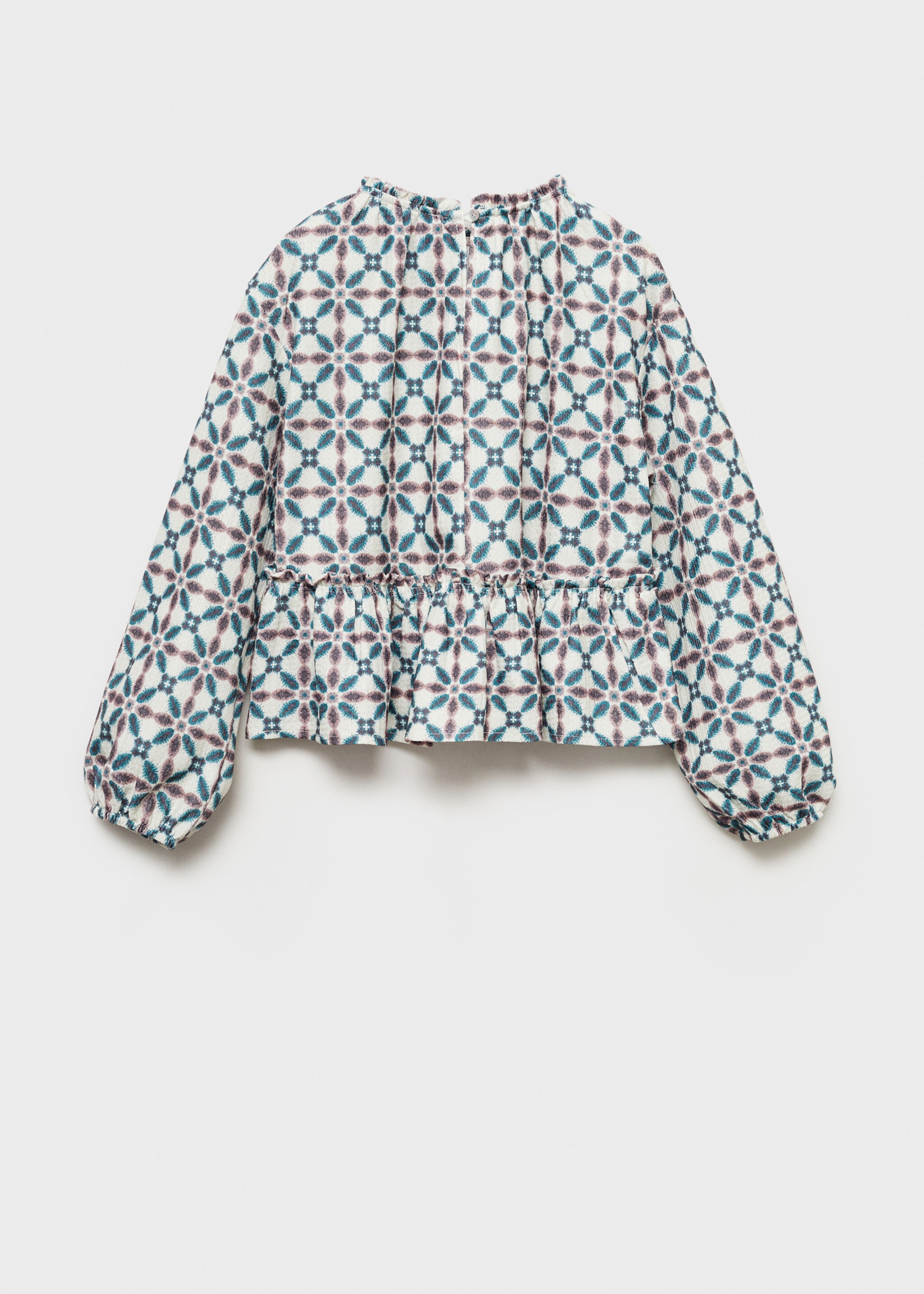 Blouse à imprimé géométrique - Verso de l’article, Écru. Ref: 87030647-00.